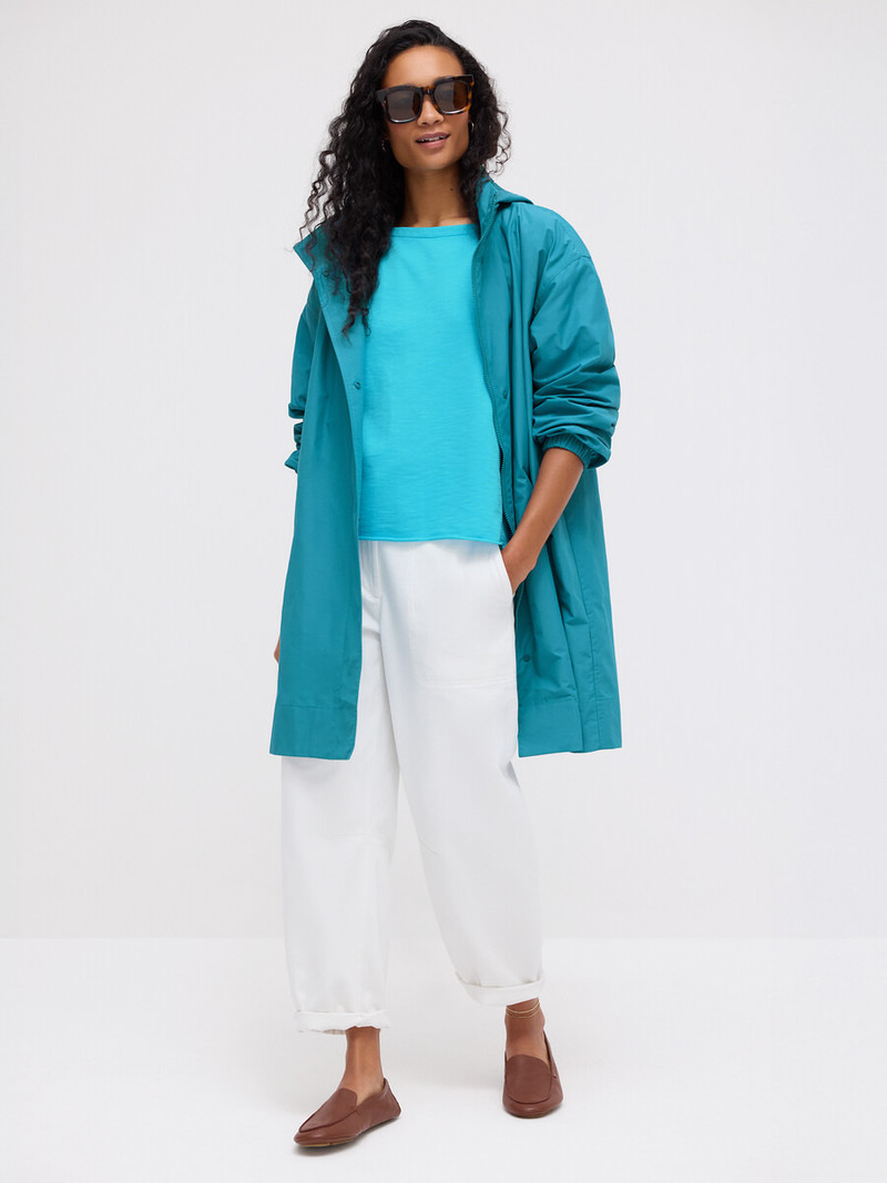 Light Cotton Nylon Stand Collar Coat 8