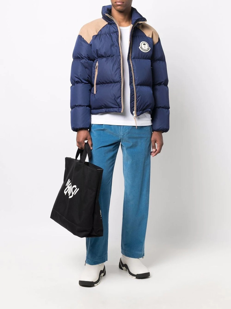 Palm Angels x Moncler logo-patch padded jacket outlook