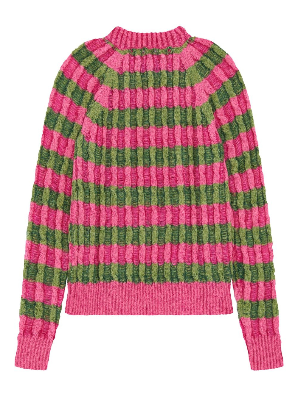 cable-knit striped sweater - 2