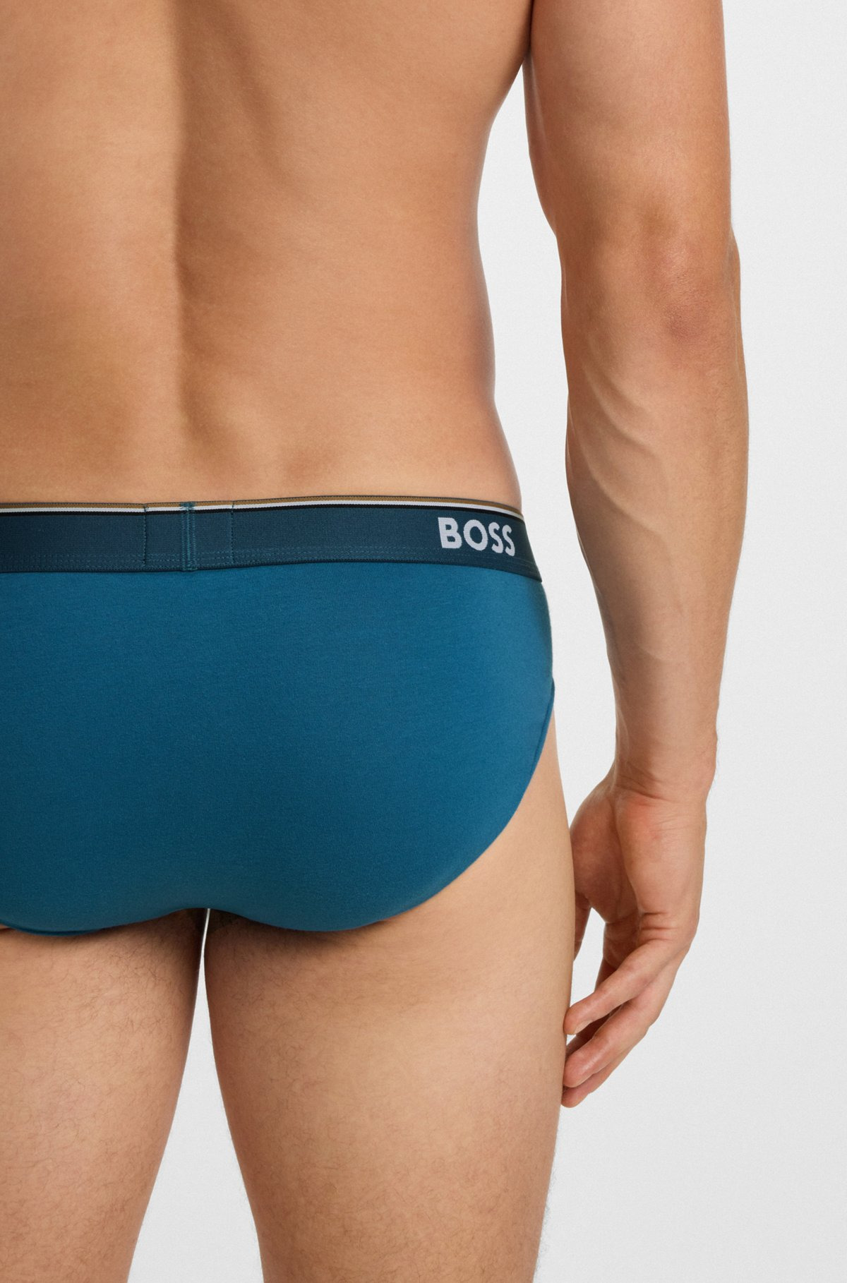 THREE-PACK OF STRETCH-COTTON BRIEFS WITH LOGO WAISTBANDS - 5