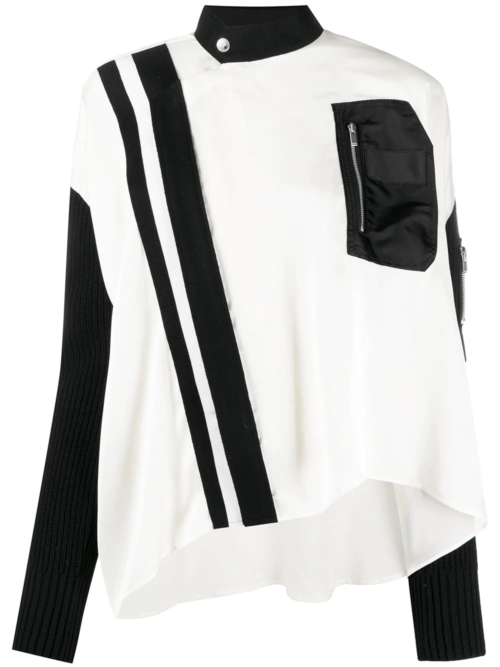 asymmetric zipped blouse - 1