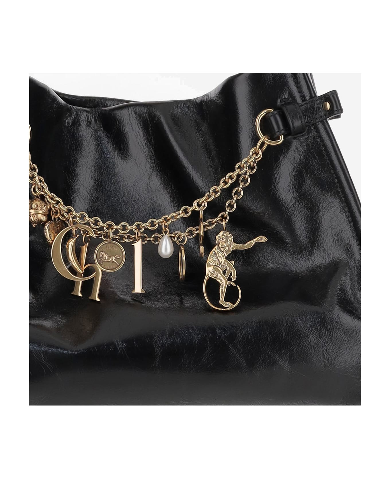 Glossy Leather Shoulder Bag - 4