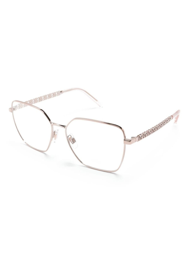 Dolce & Gabbana logo-lettering geometric-frame glasses outlook
