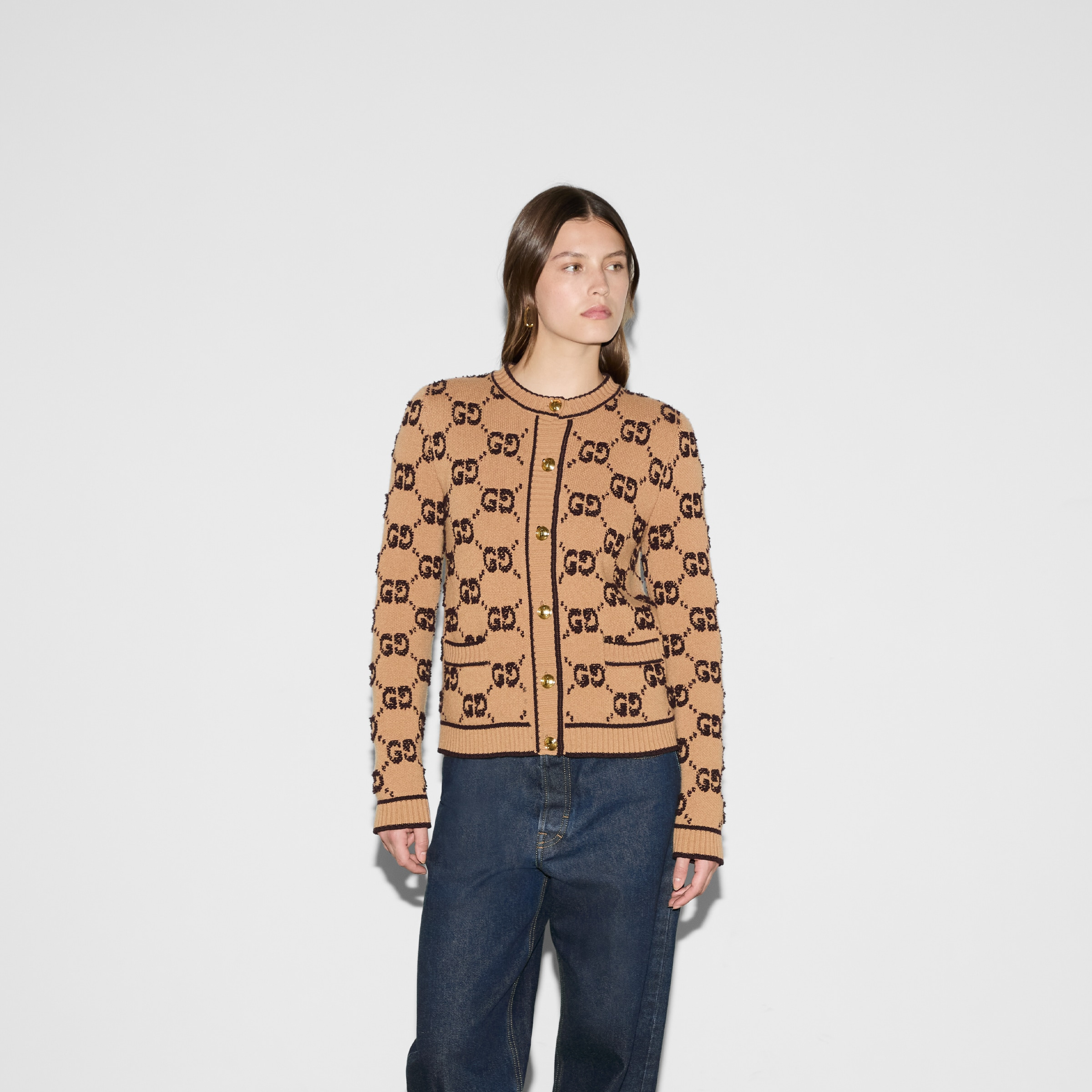 GG wool bouclé jacquard cardigan - 3