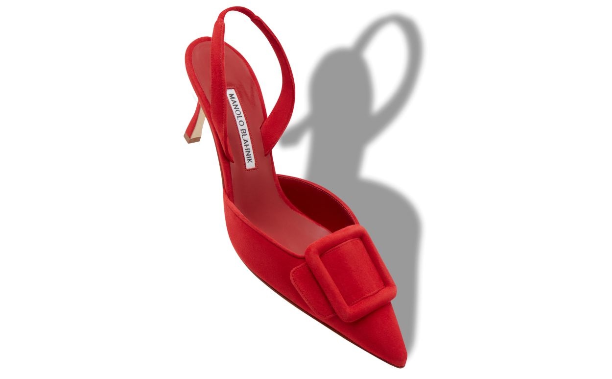 Red Suede Slingback Pumps - 2