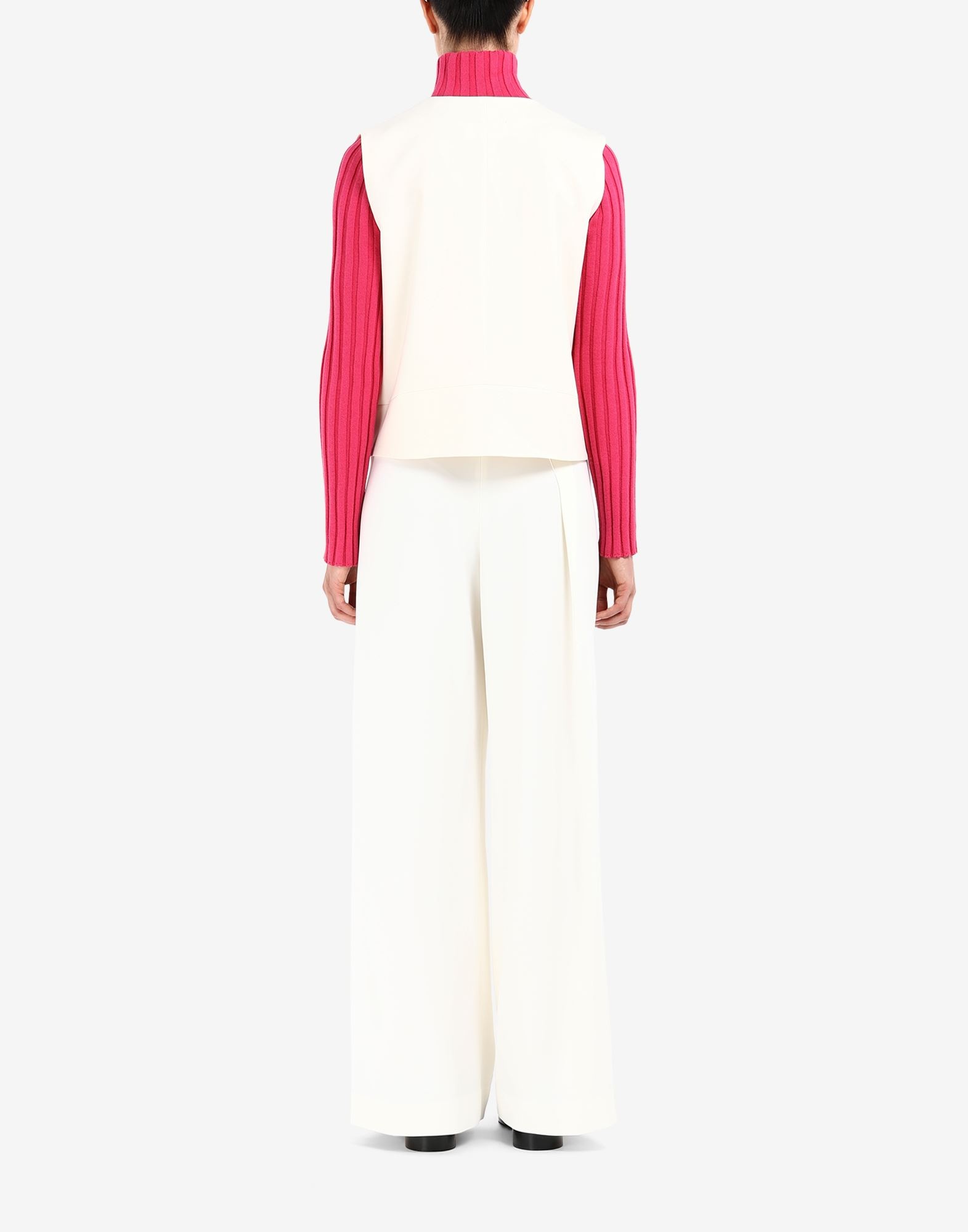 Minimal twill sleeveless jacket - 4