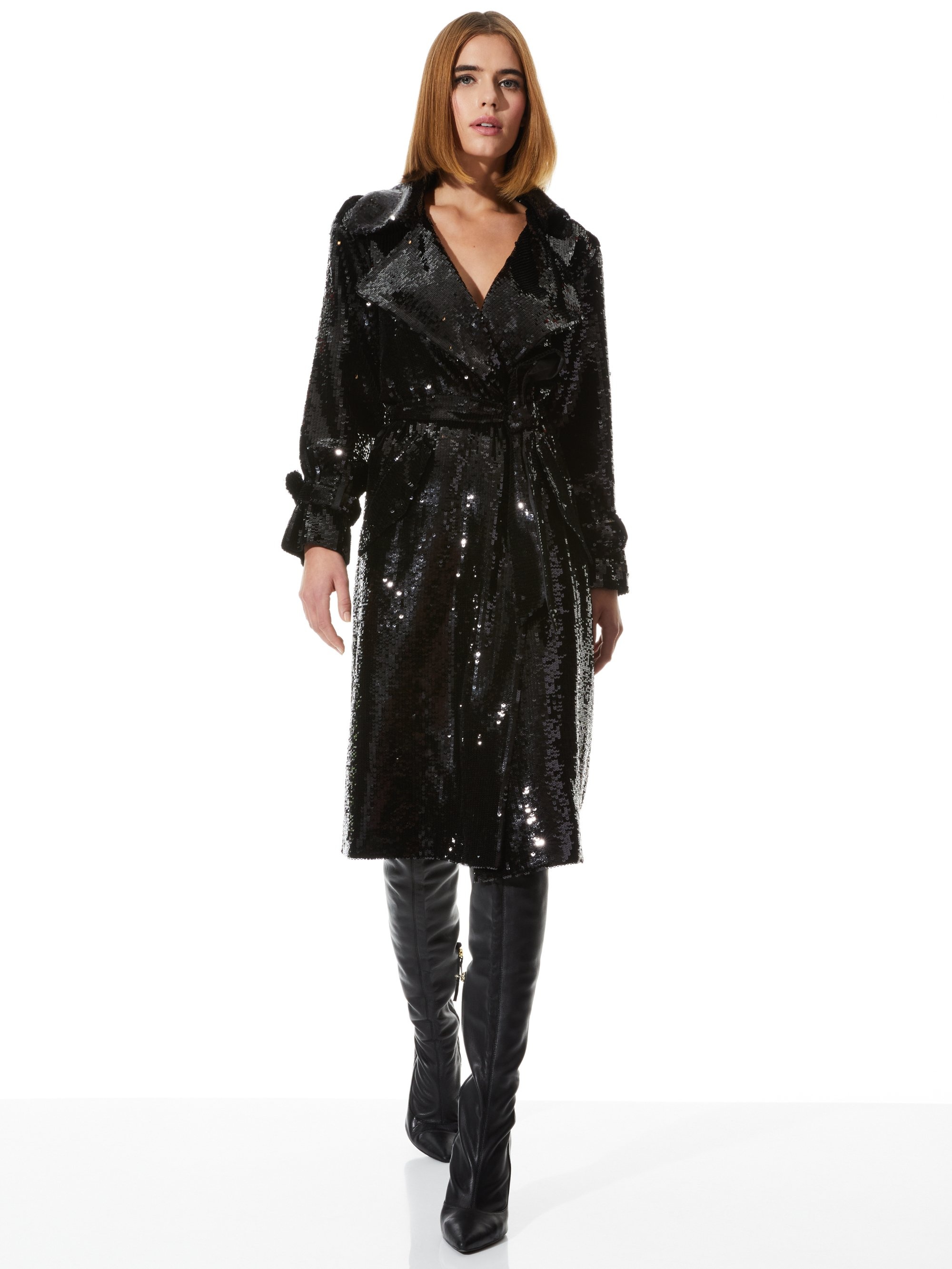 NEVADA SEQUIN EMBELLISHED TRENCH COAT - 6