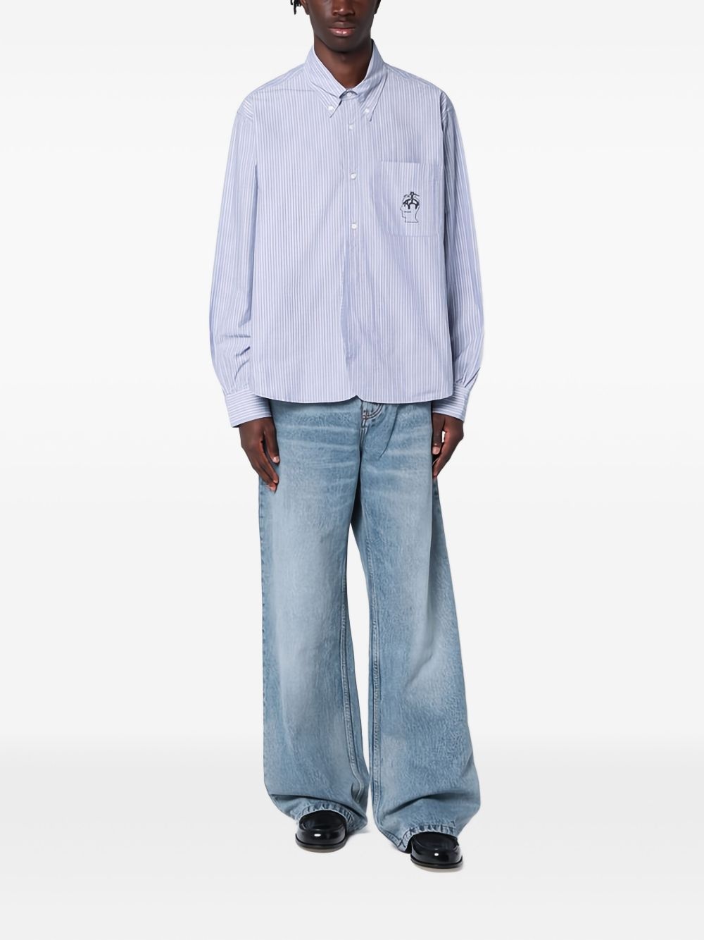 striped embroidered shirt - 2