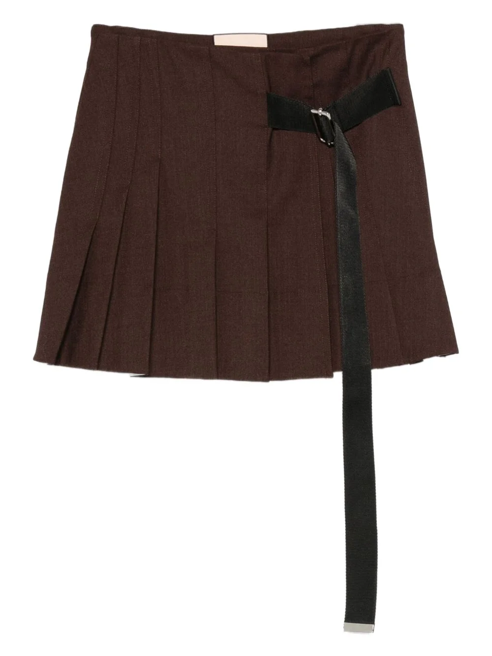 pleated belt mini skirt - 1
