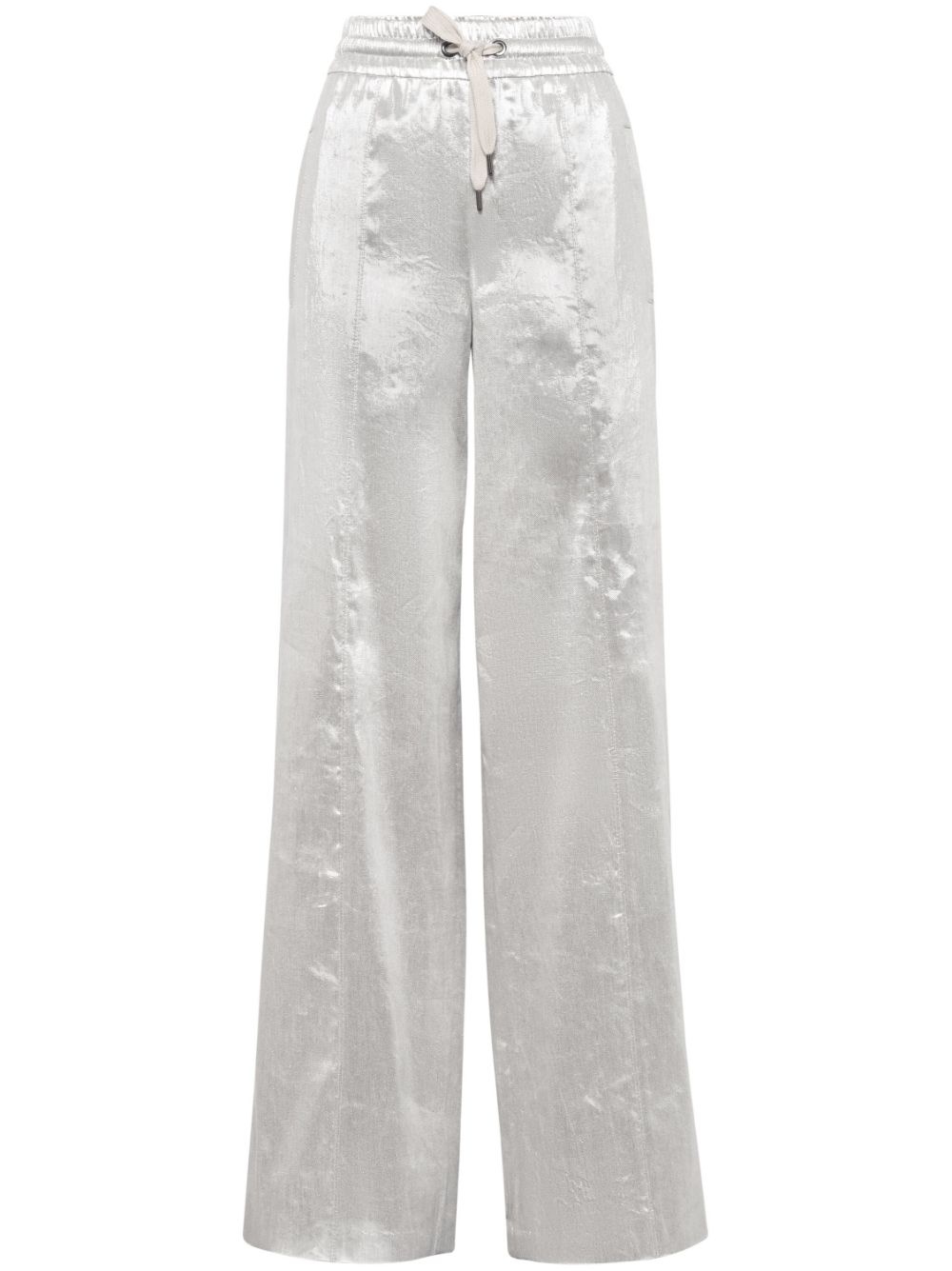 metallic wide-leg trousers - 1