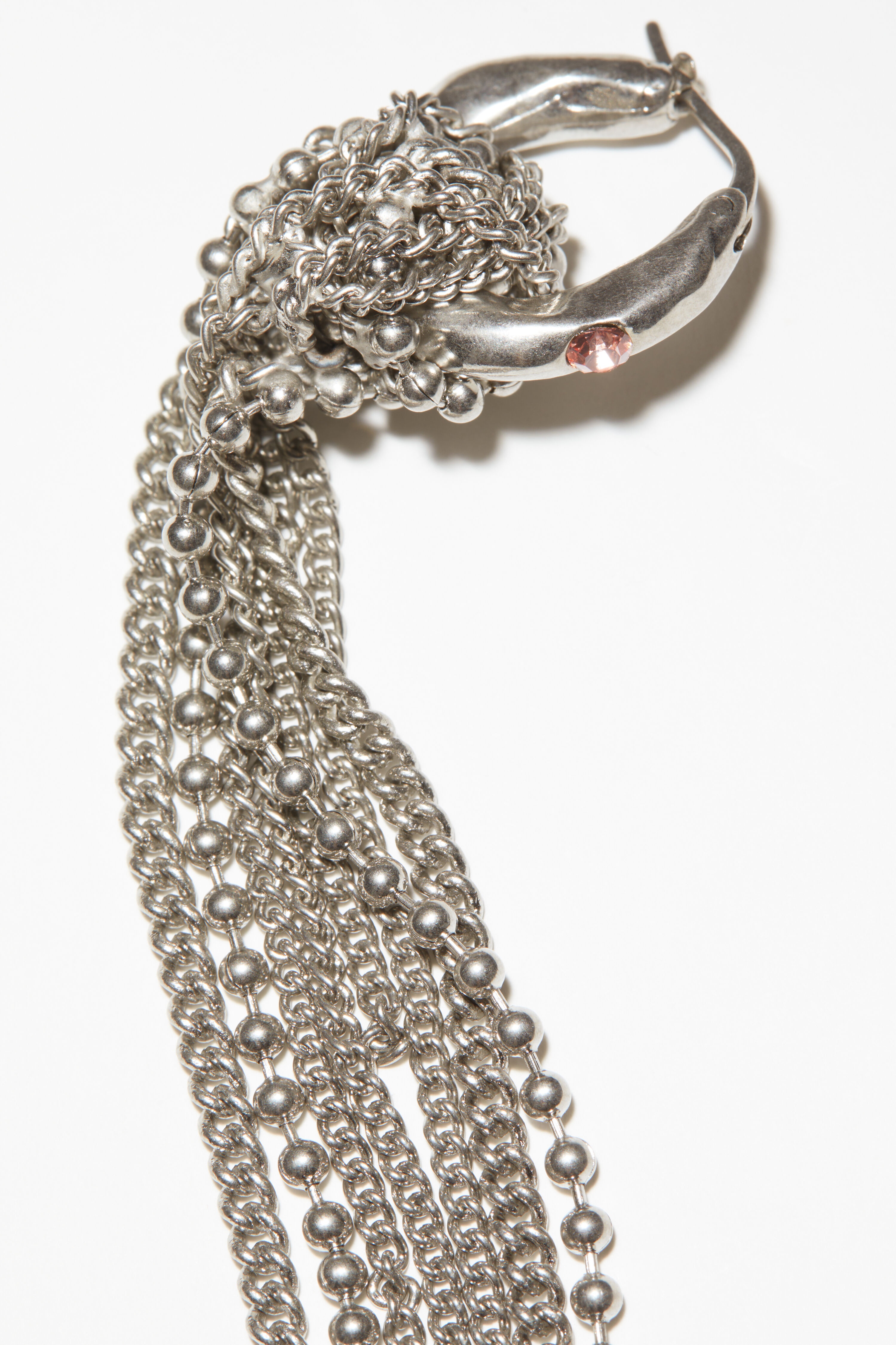 Multi chain earring - Silver/pink/pink - 3
