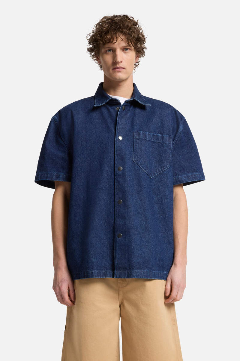 Utility Denim Camp Shirt in Carpenter Blue 3