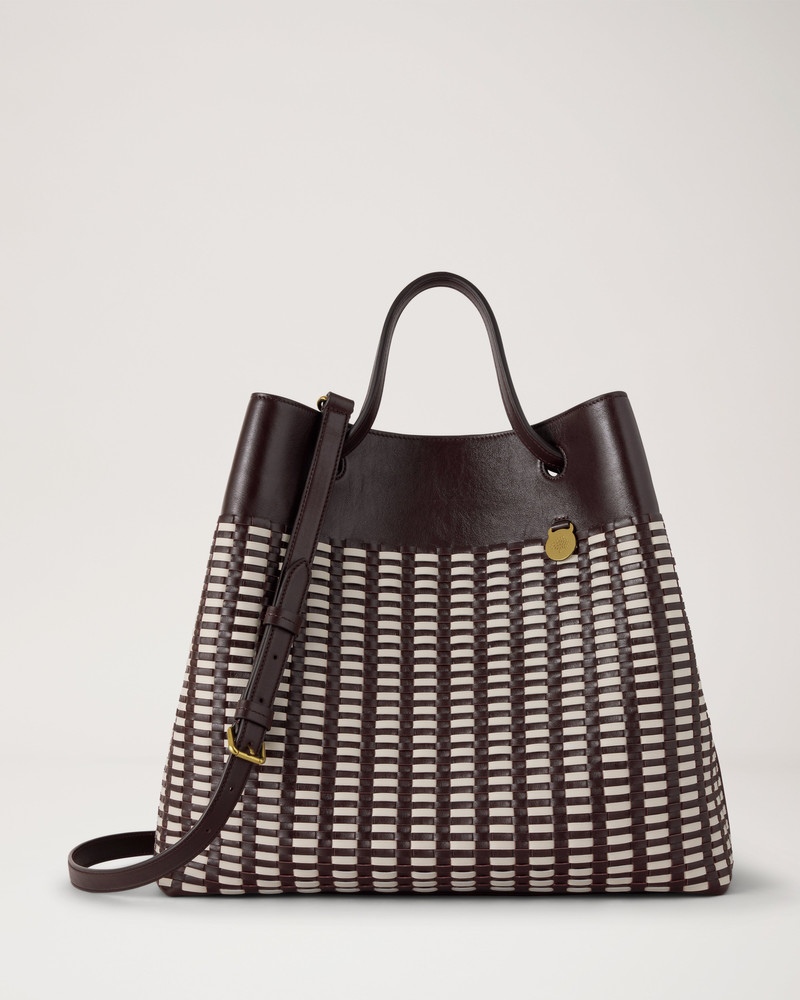 Woven Tote Ebony & Eggshell Woven Leather 1