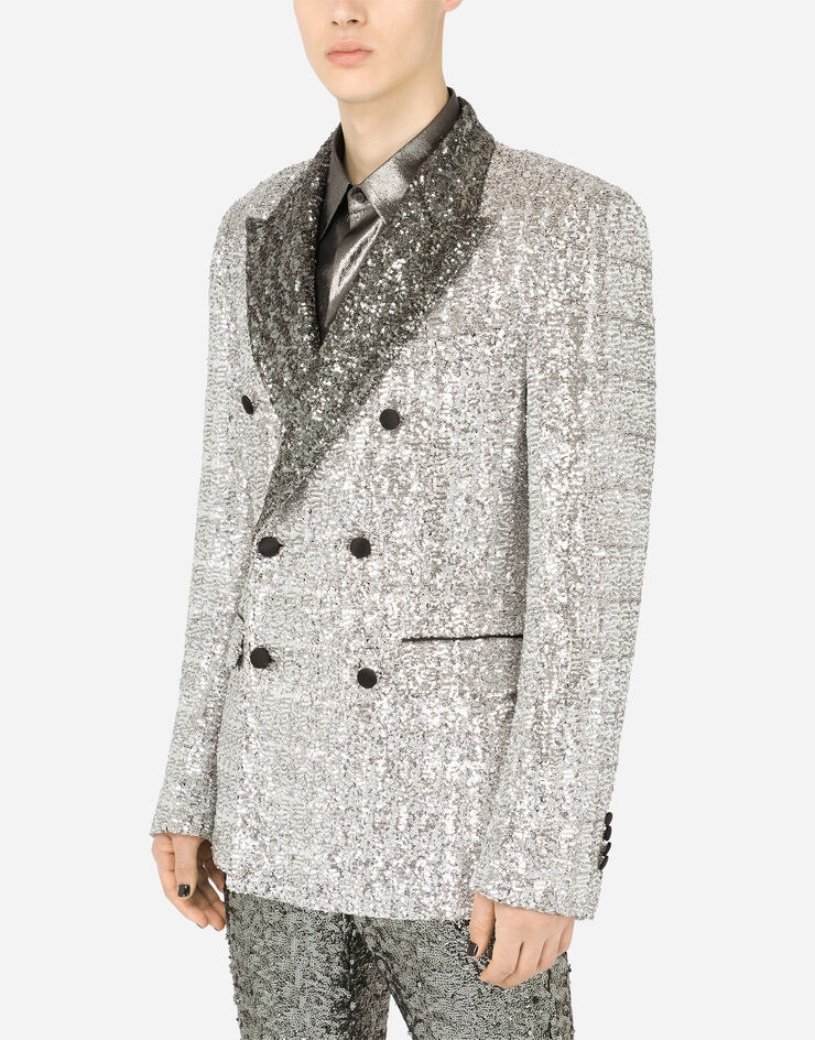 Double-breasted sequined Sicilia-fit jacket - 4