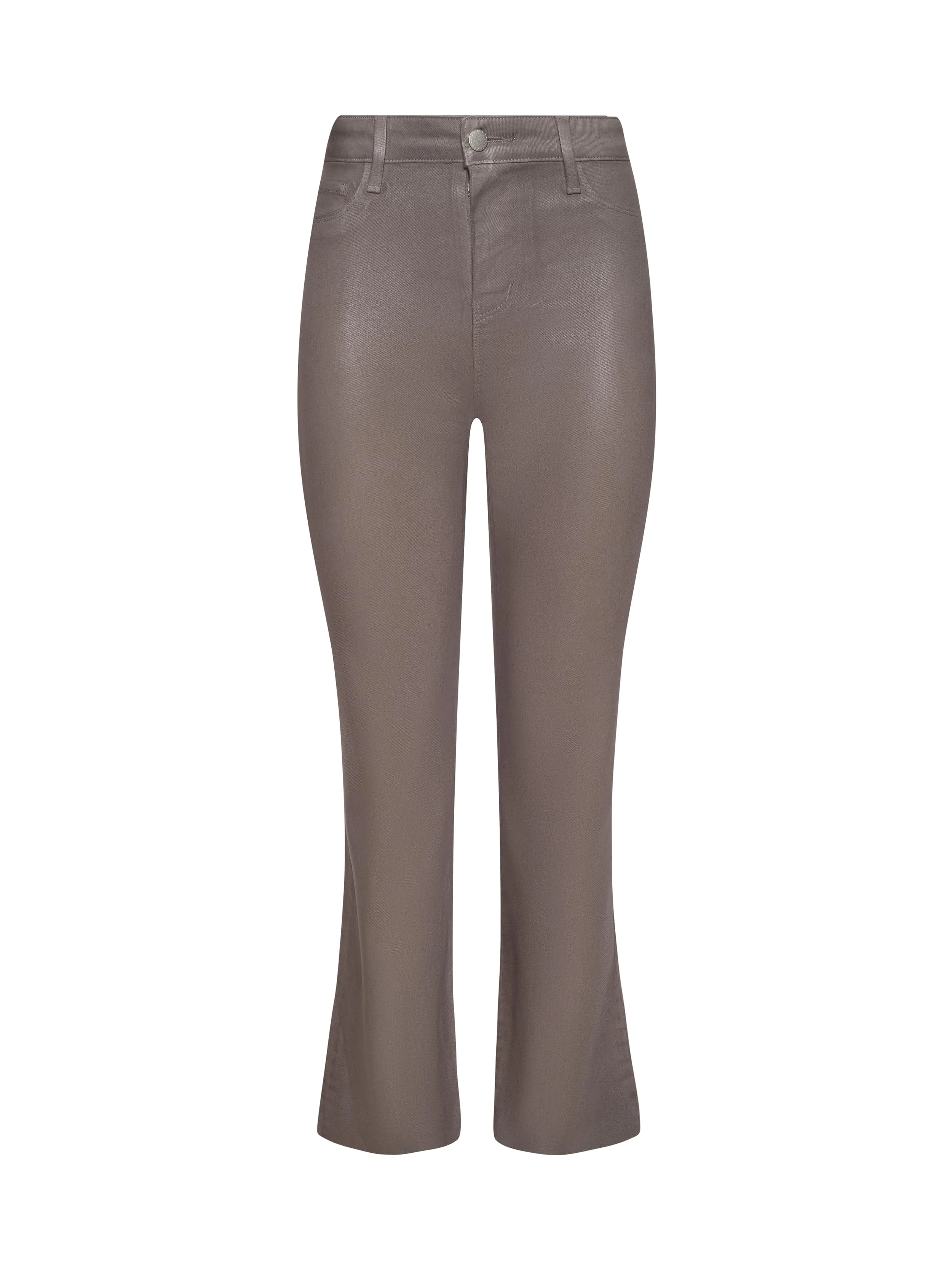 Kendra Coated Cropped Flare Jean - 1