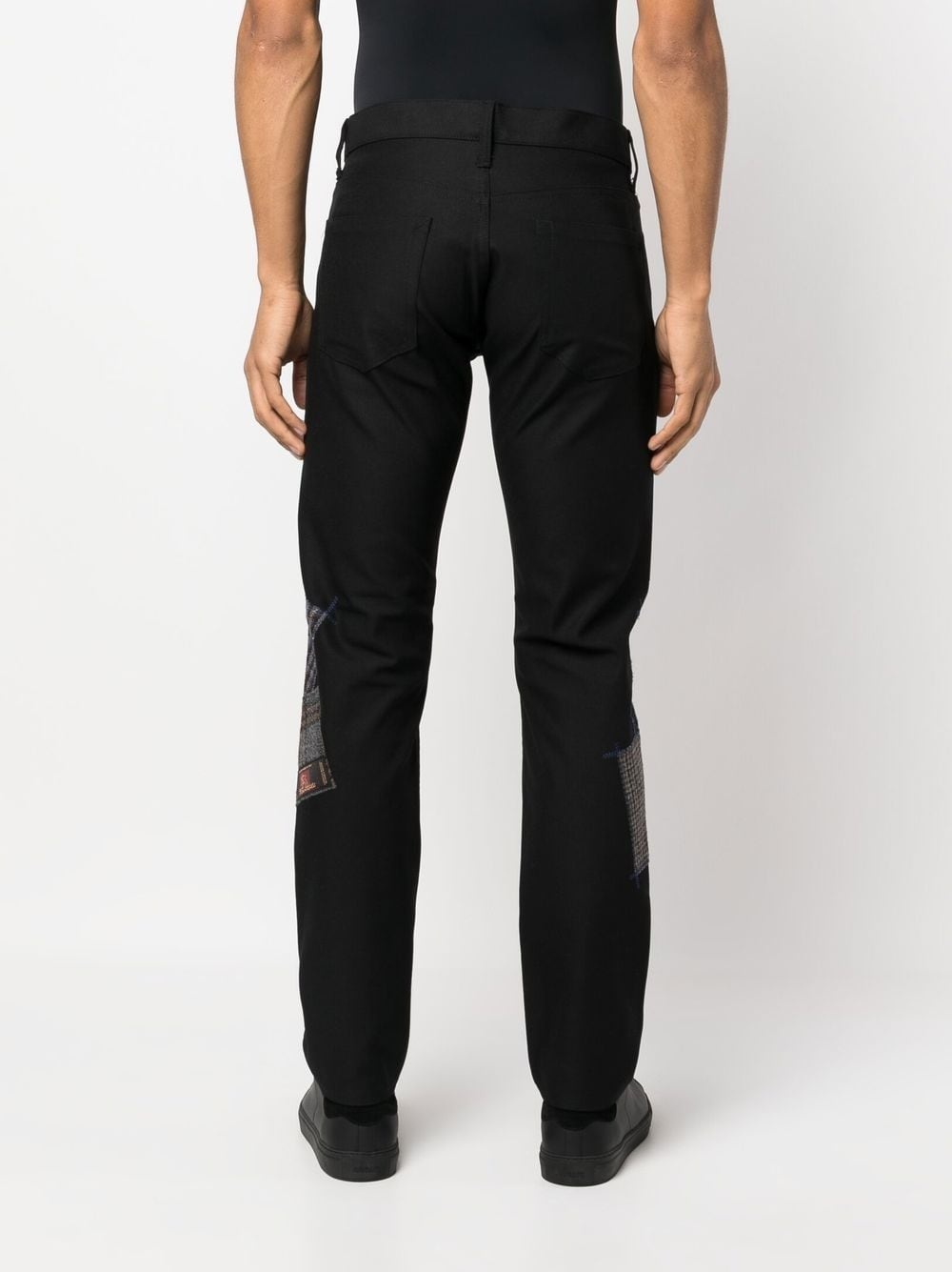 patchwork-detail straight-leg jeans - 4