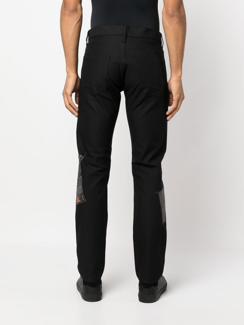 patchwork-detail straight-leg jeans 4