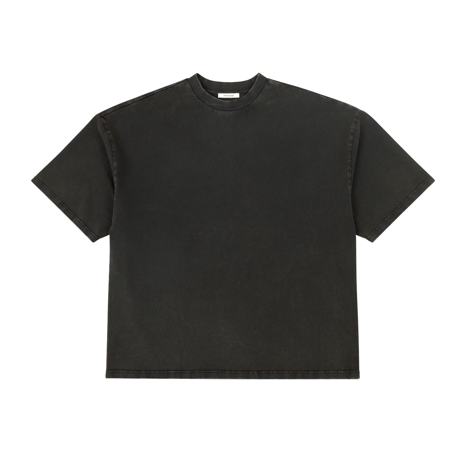HEAVY BOXY TEE WASHED BLACK - 1
