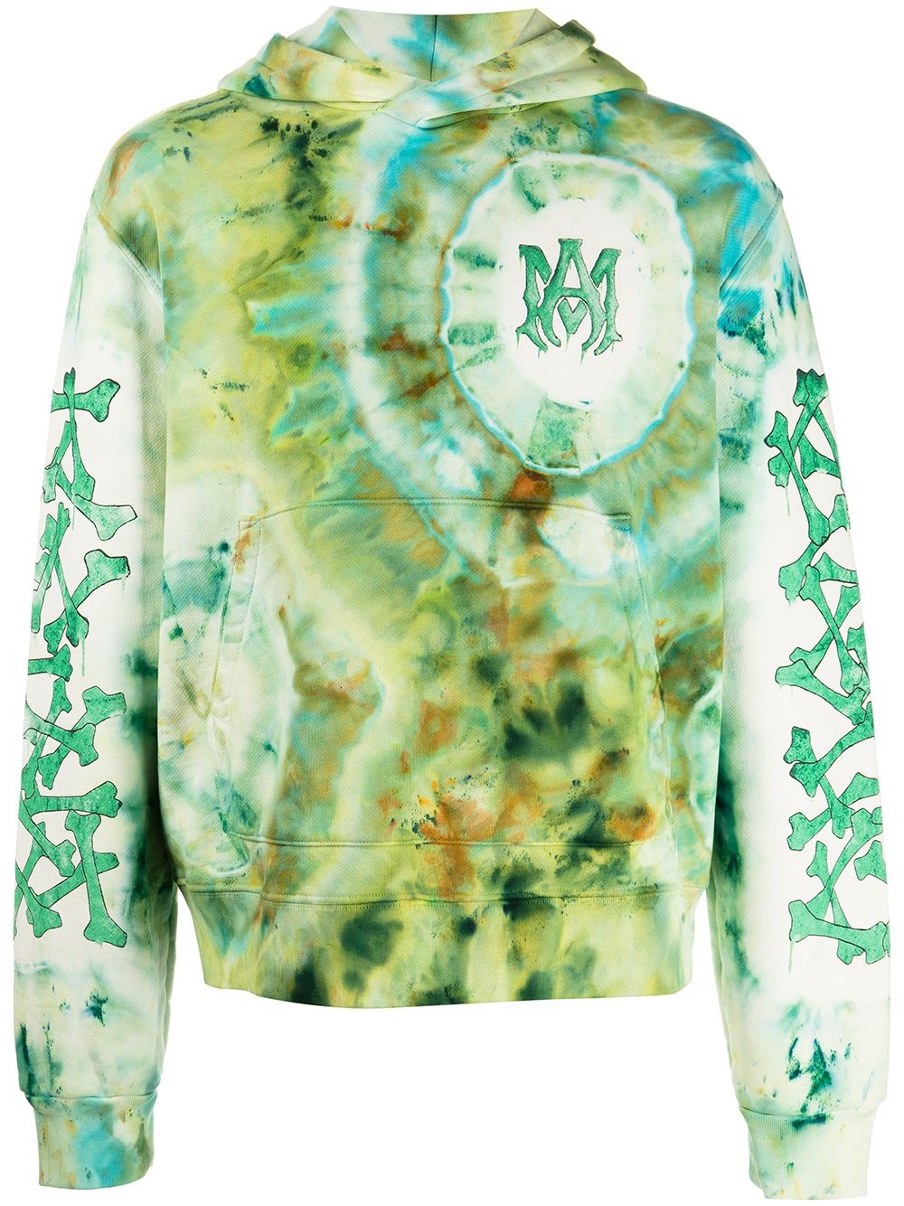 tie-dye logo-print cotton hoodie - 1