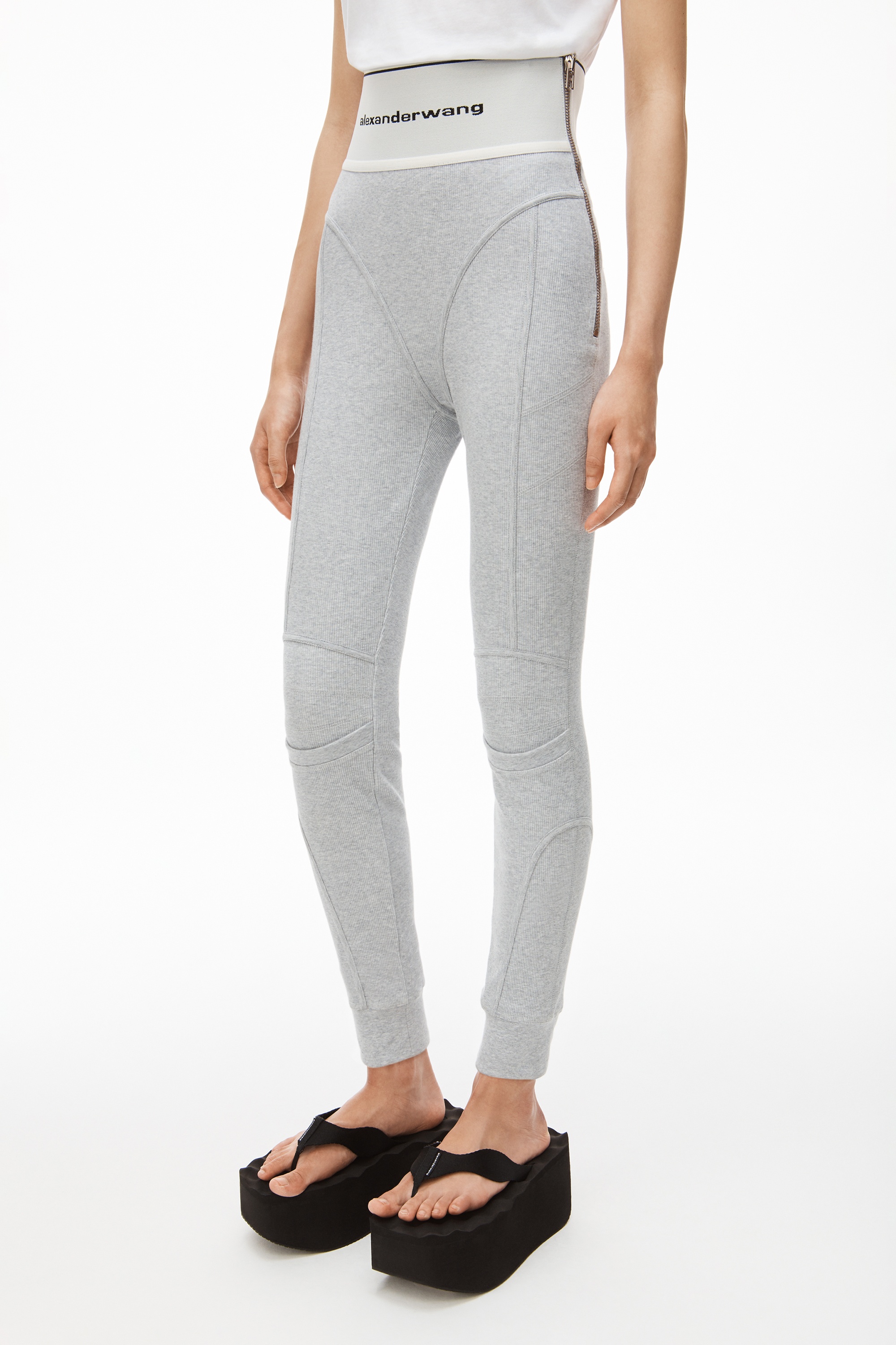 LOGO ELASTIC LEGGING IN RIBBED JERSEY - 3