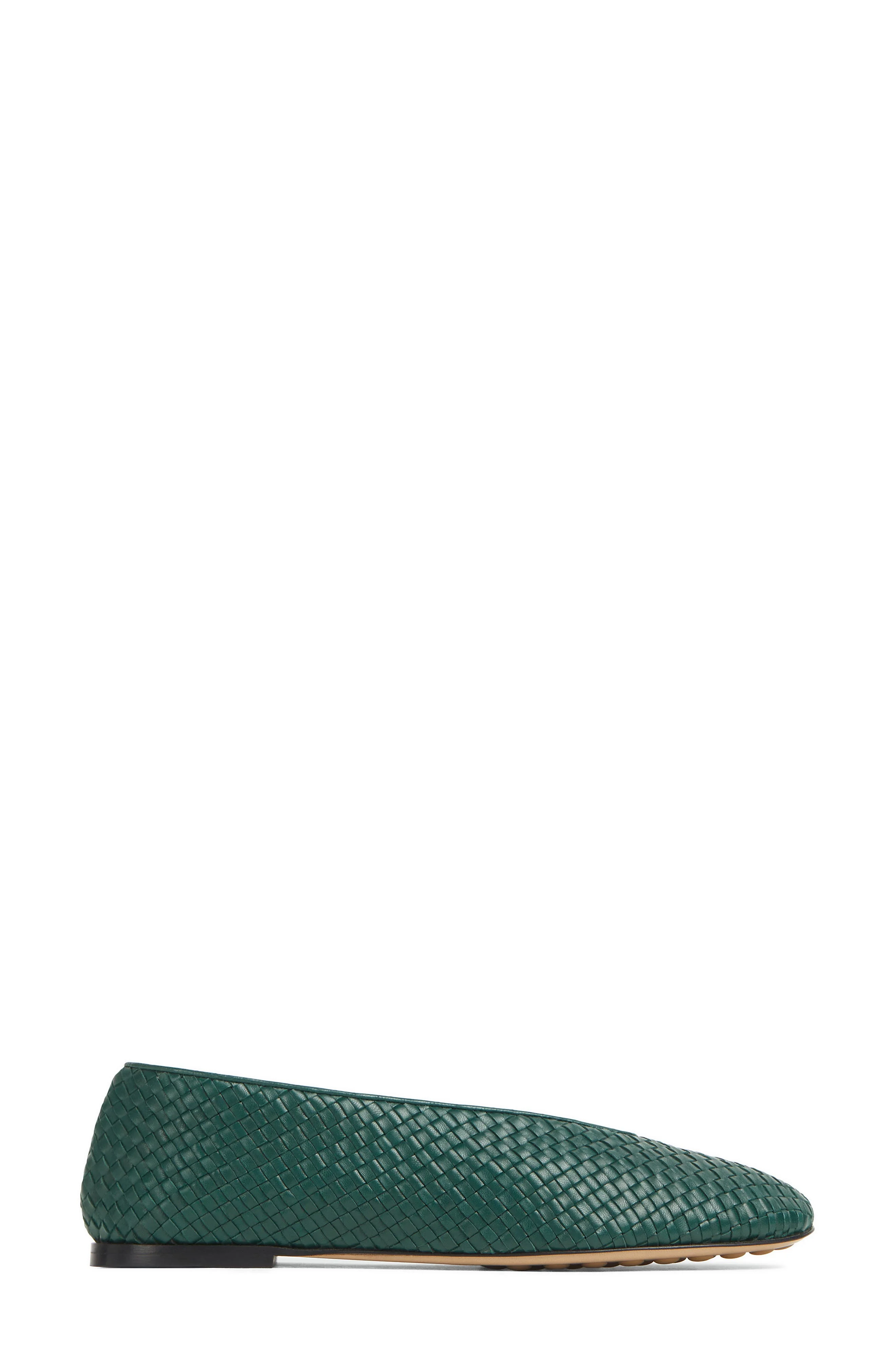 Bottega Veneta Lagoon Intrecciato Ballet Flat in New Emerald Green at Nordstrom - 1