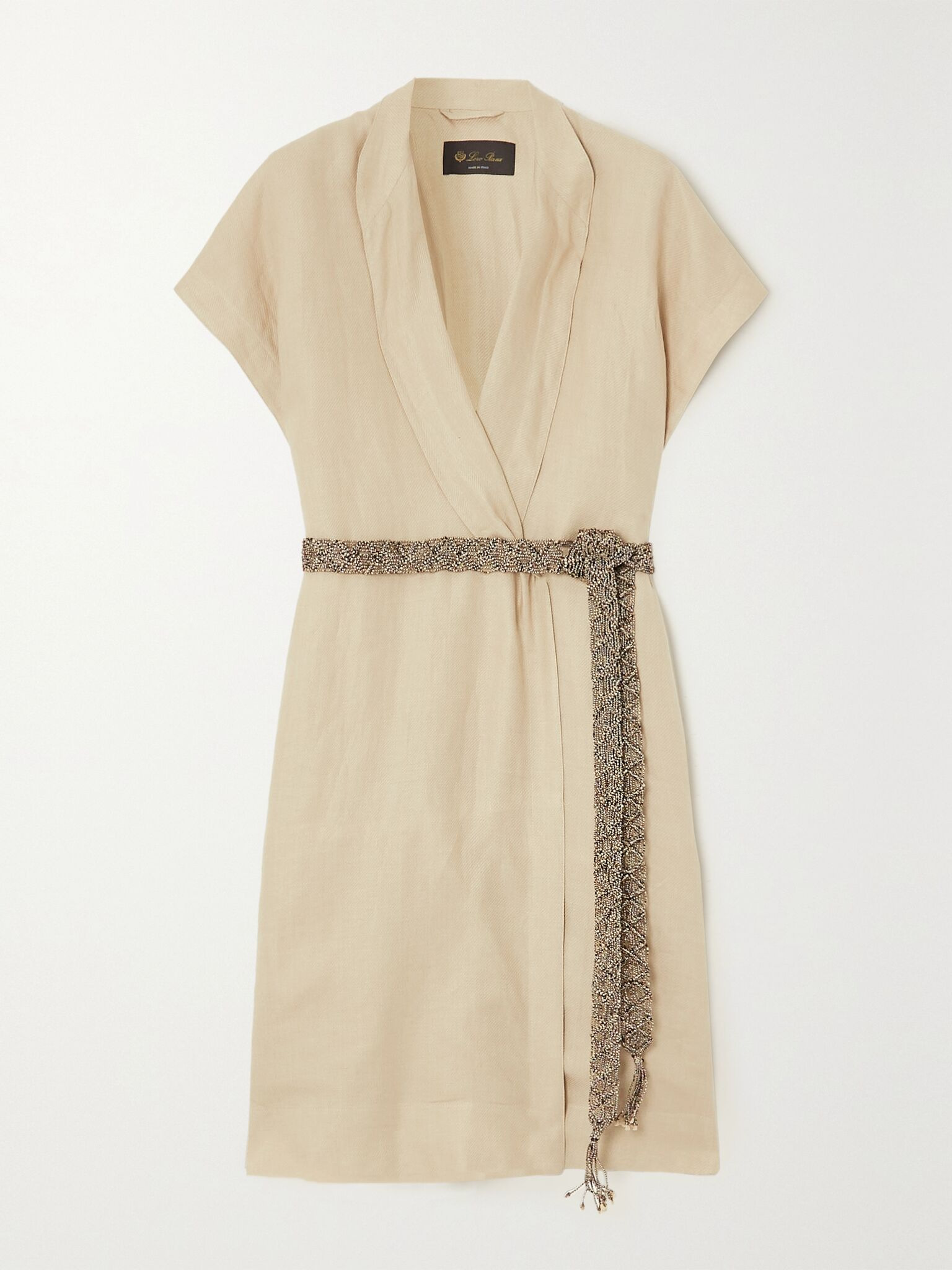 Draped linen vest Beige - 1