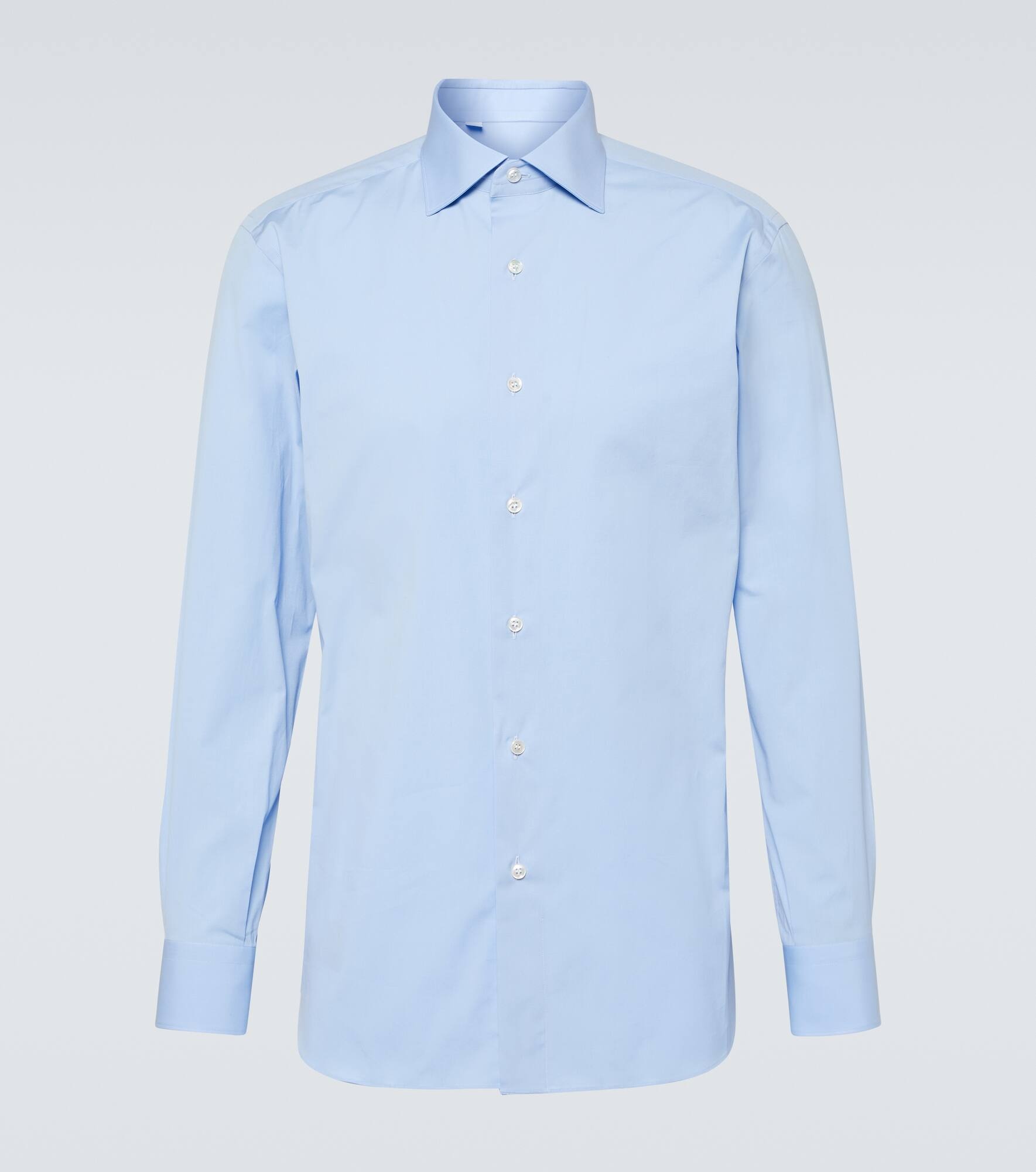 Cotton-blend poplin shirt - 1