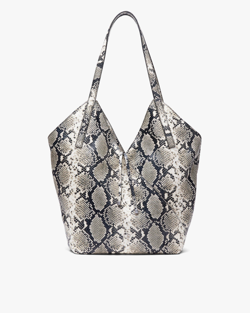 Alix Snakeskin Leather Tote 1