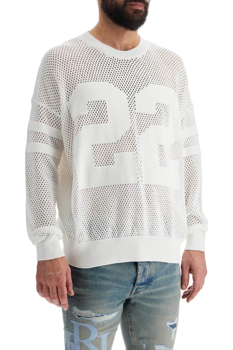 Amiri Neck Perforated Knit Sweater - 2