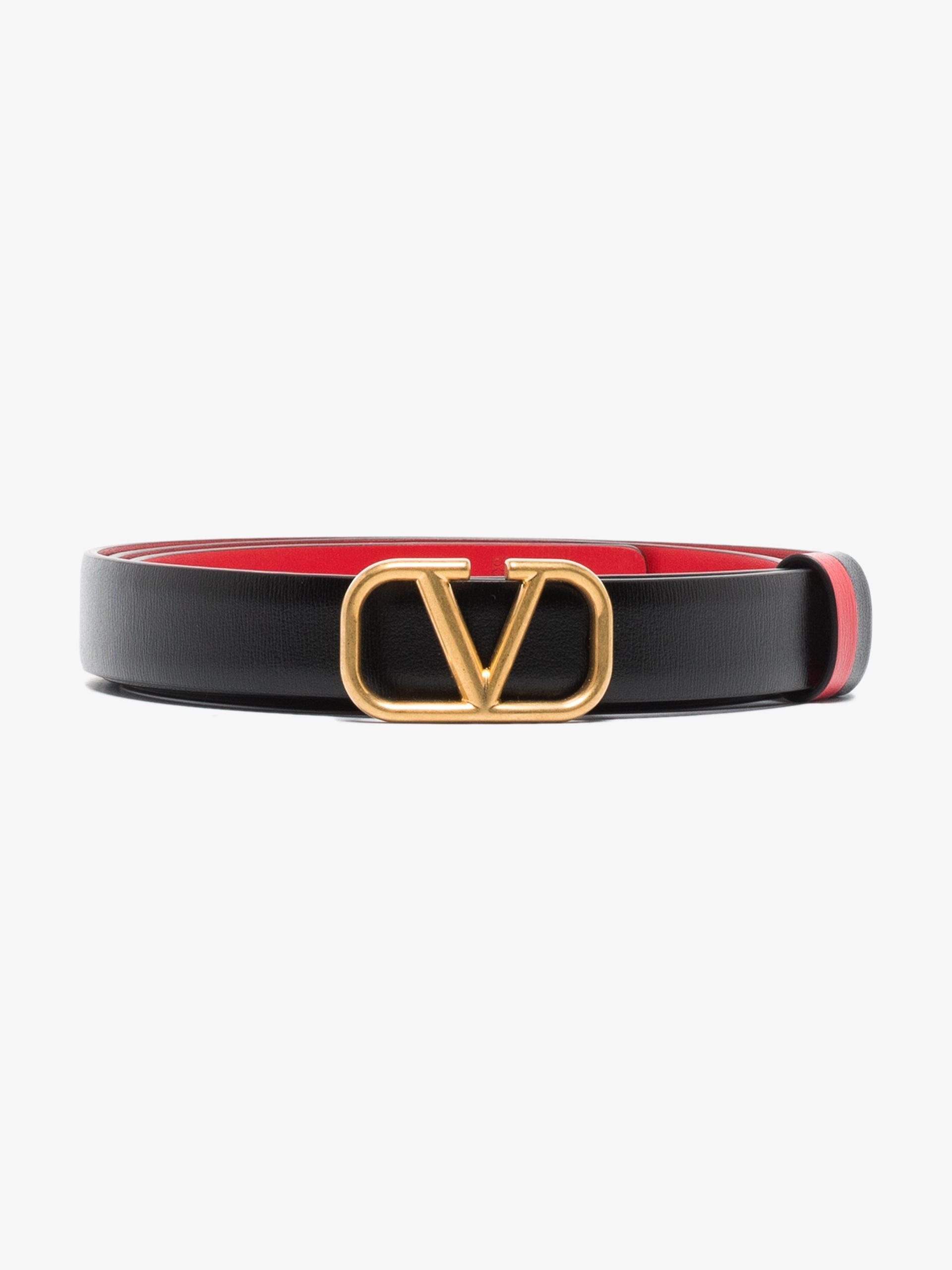black VLogo Signature reversible leather belt - 1