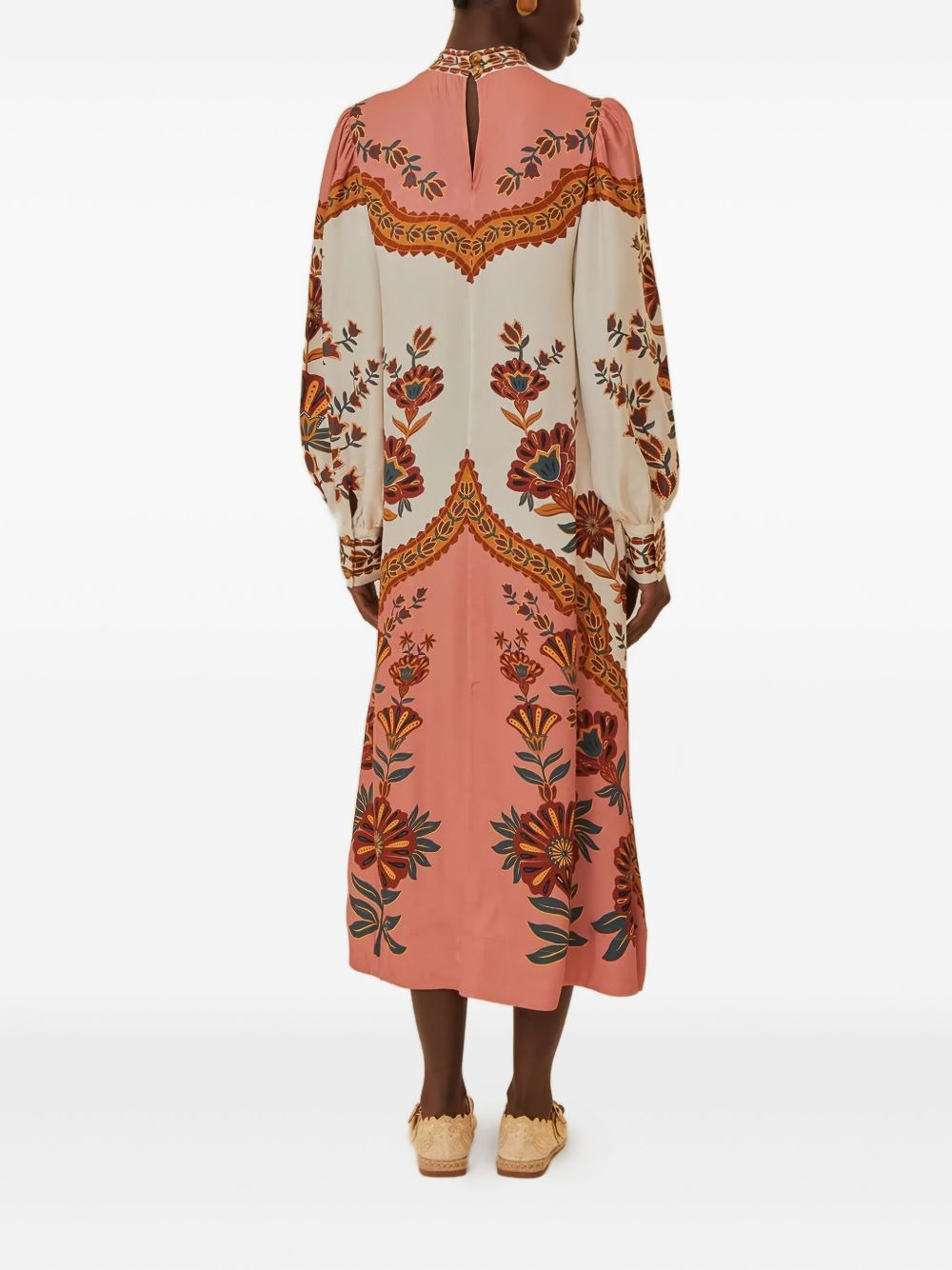 floral-print mock-neck midi dress - 2