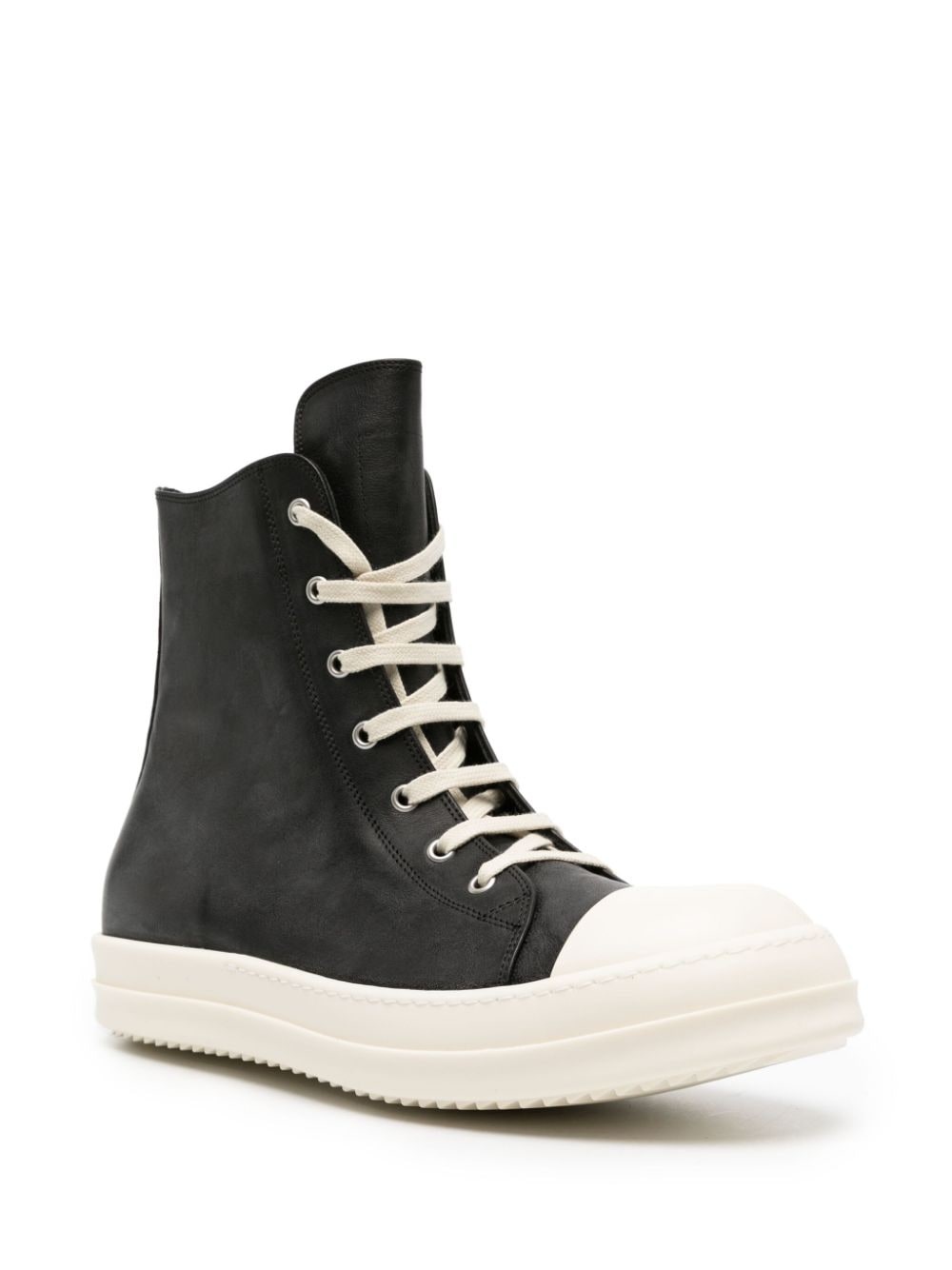 high-top leather sneakers - 2