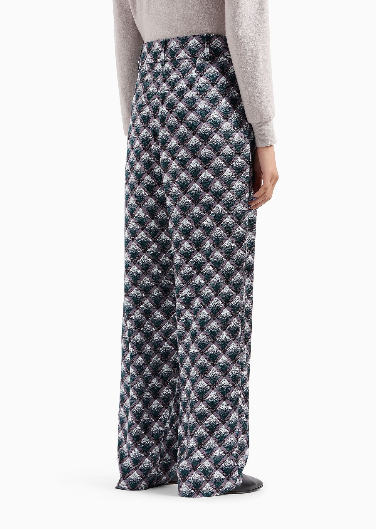 Gradient printed silk faille trousers - 3