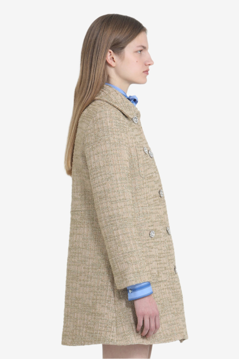 SHORT COAT WITH JEWEL BUTTONS AND ROUNDED COLLAR 3