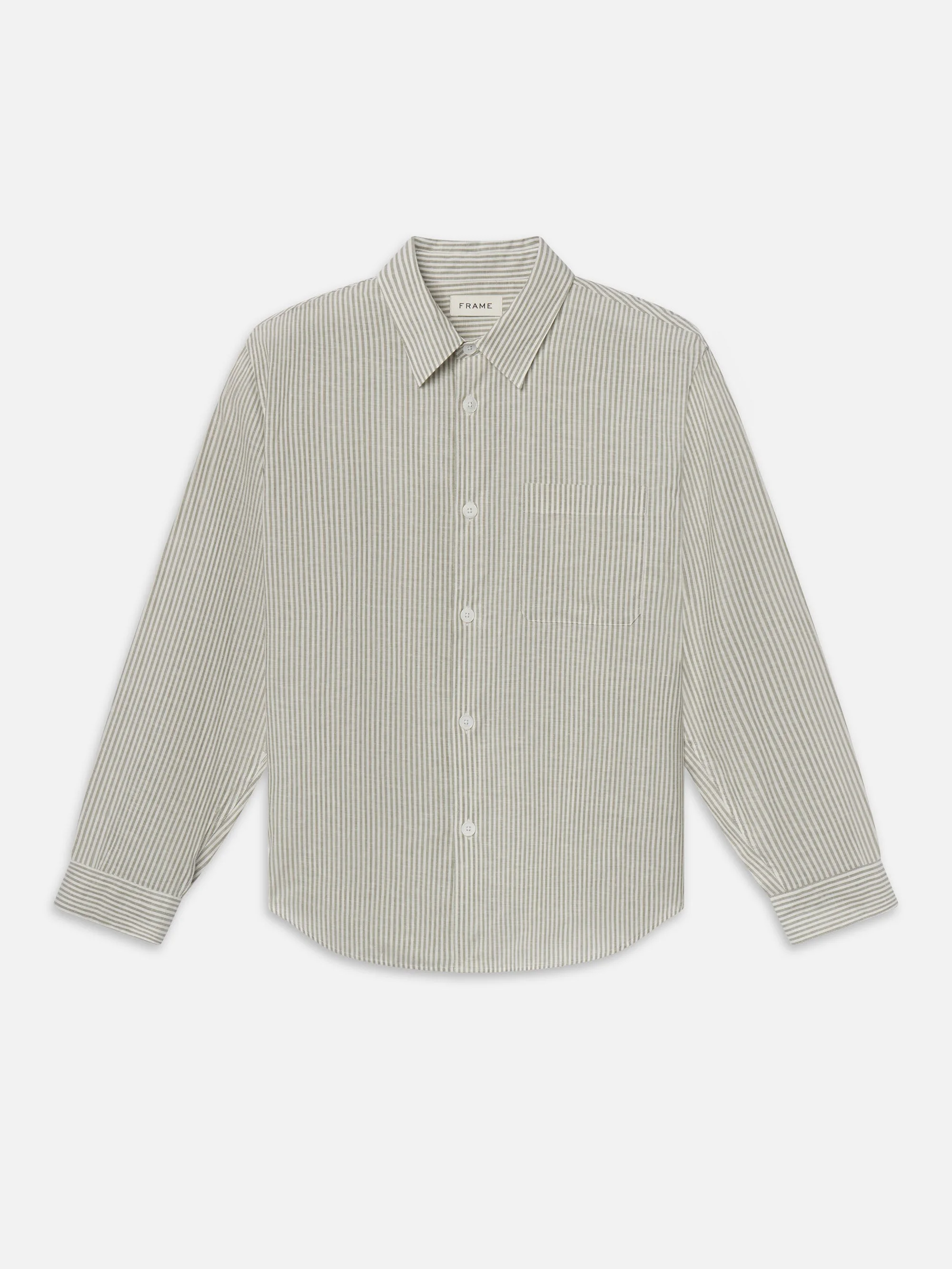 Linen Blend Stripe Shirt - 1