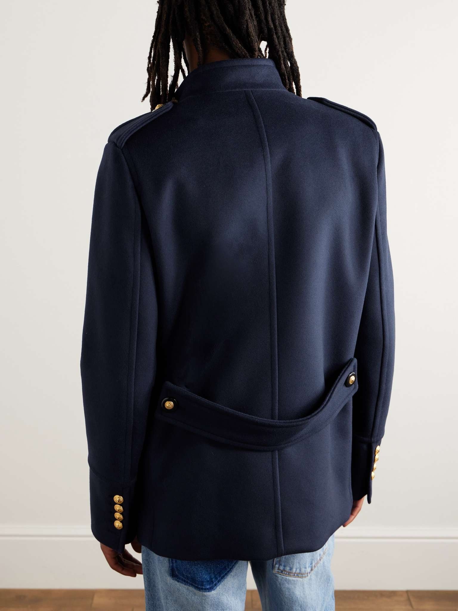 Double-Breasted Virgin Wool Peacoat - 4