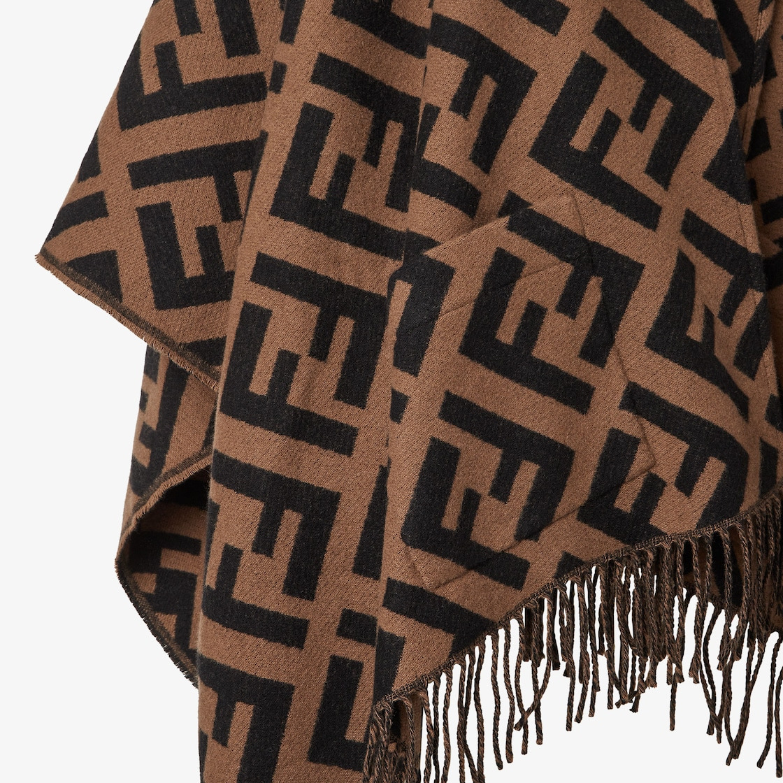 Brown cashmere poncho - 3