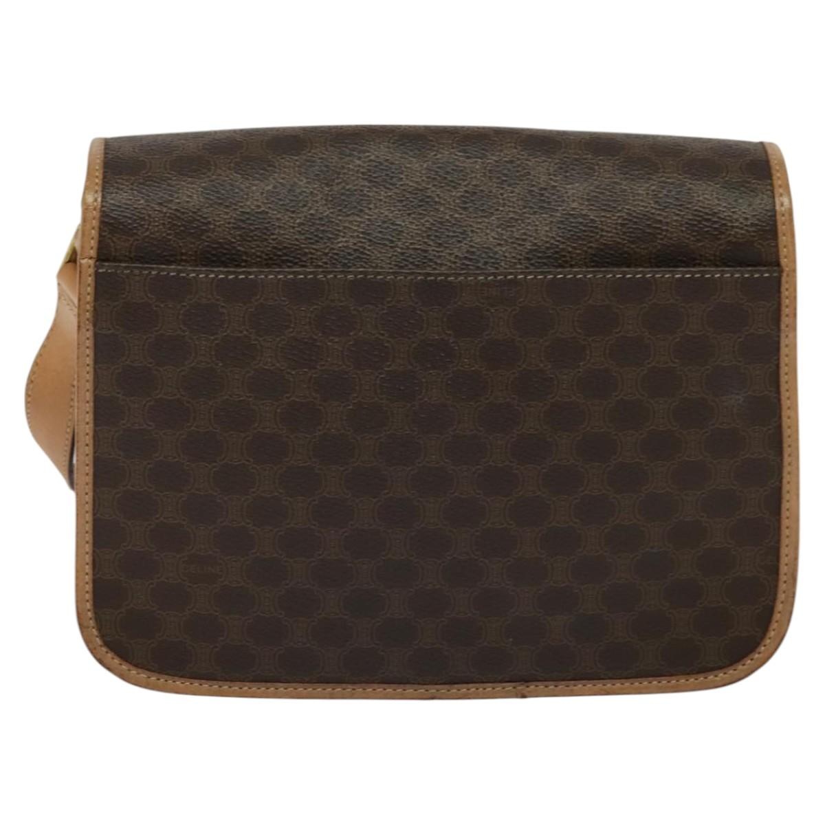 CELINE Macadam Canvas Shoulder Bag Pvc Leather Brown - 2