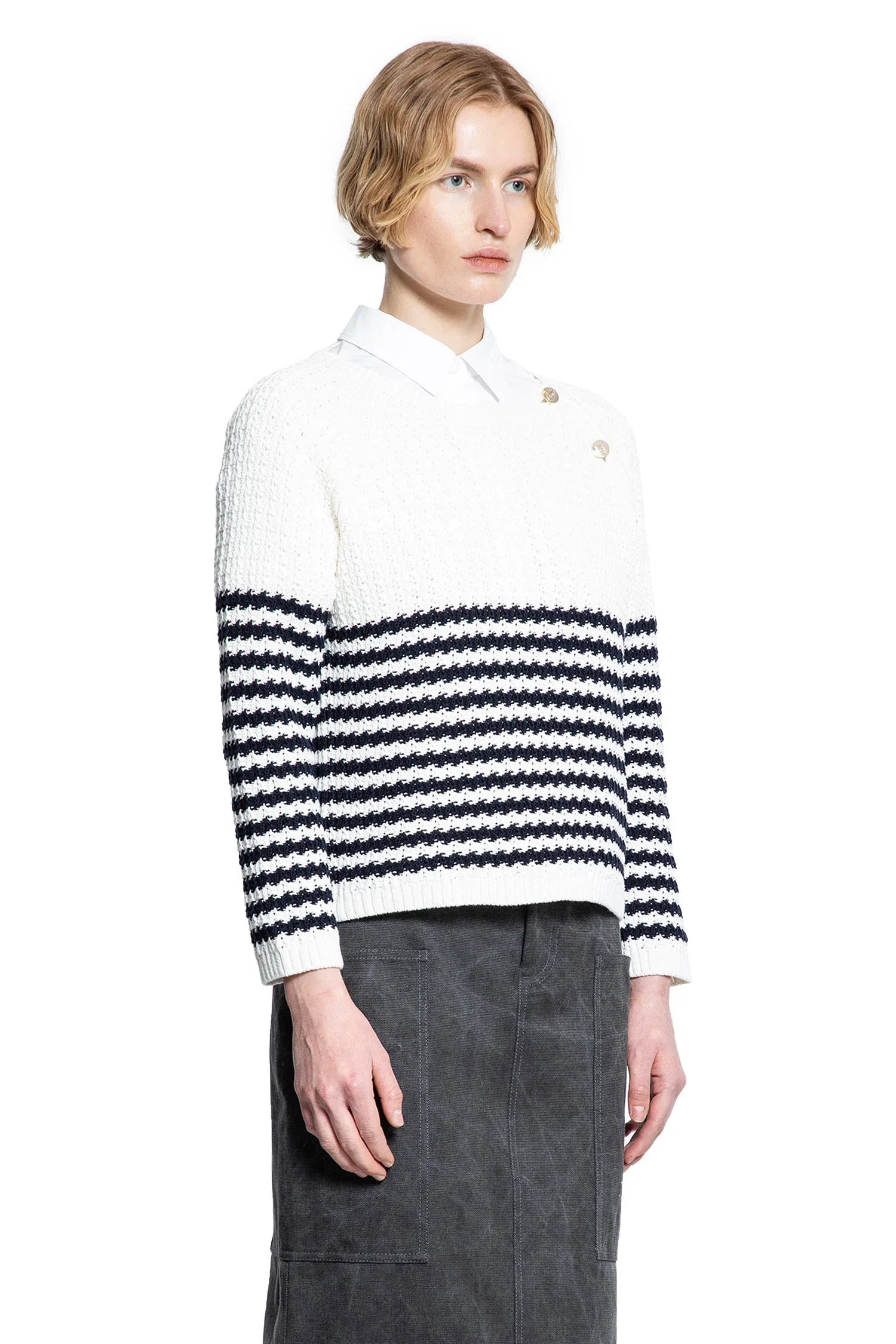 Striped-Crochet-Knit-Sweater - 2