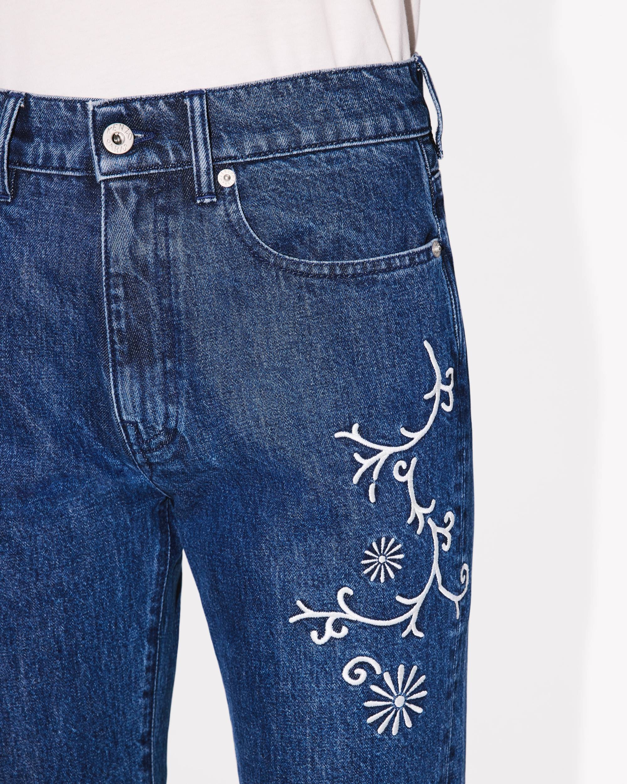 'KENZO Marguerite' BARA cropped embroidered jeans in japanese denim - 6