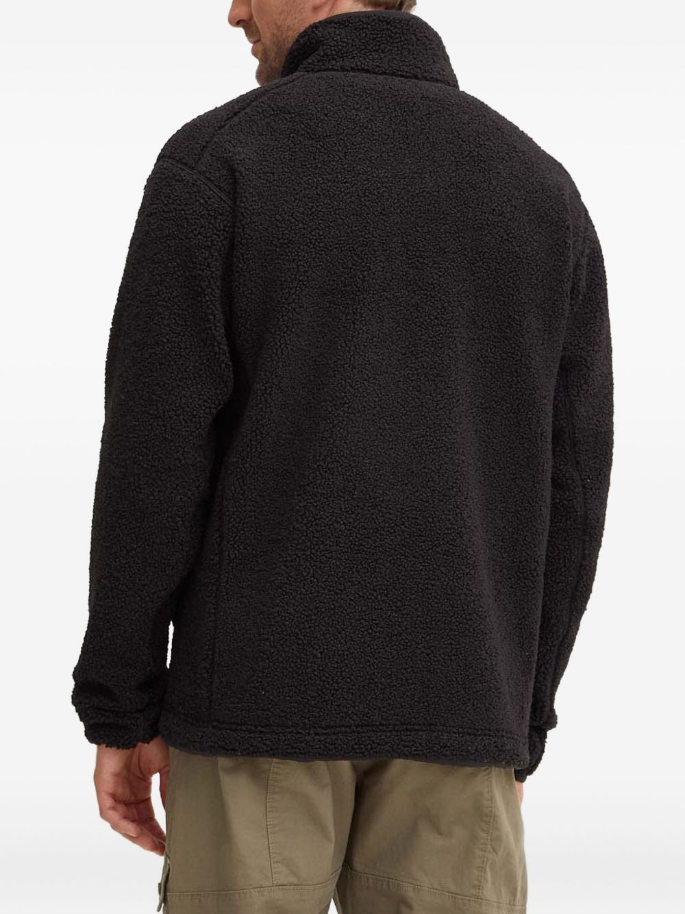 borg-panelled half-placket jacket - 3