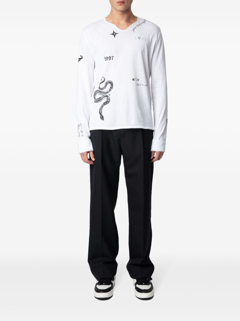 Zadig & Voltaire tattoo-print long-sleeve T-shirt outlook
