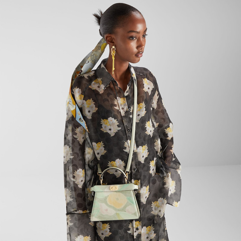 Wrappy Multicolor silk narrow scarf 3