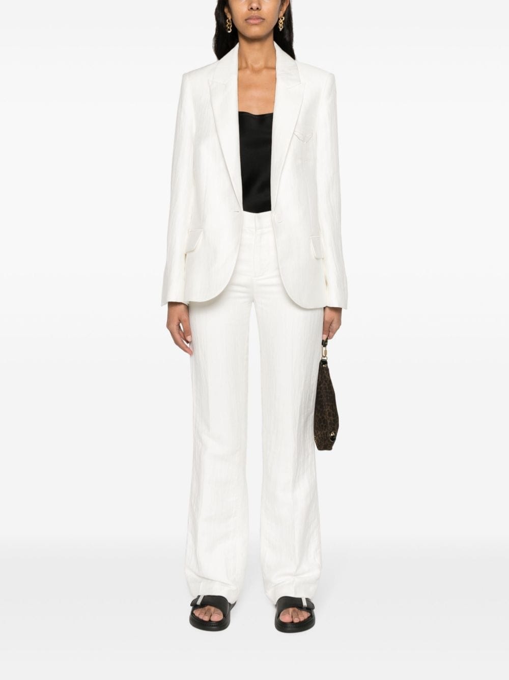 Vow single-breasted crinkled blazer - 2