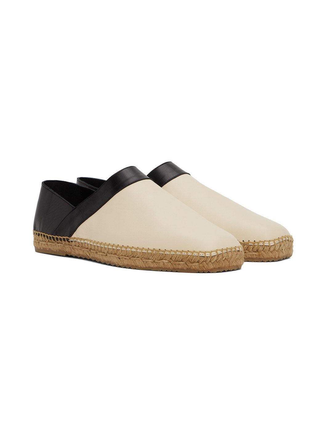 Black & Taupe Paneled Espadrilles - 4