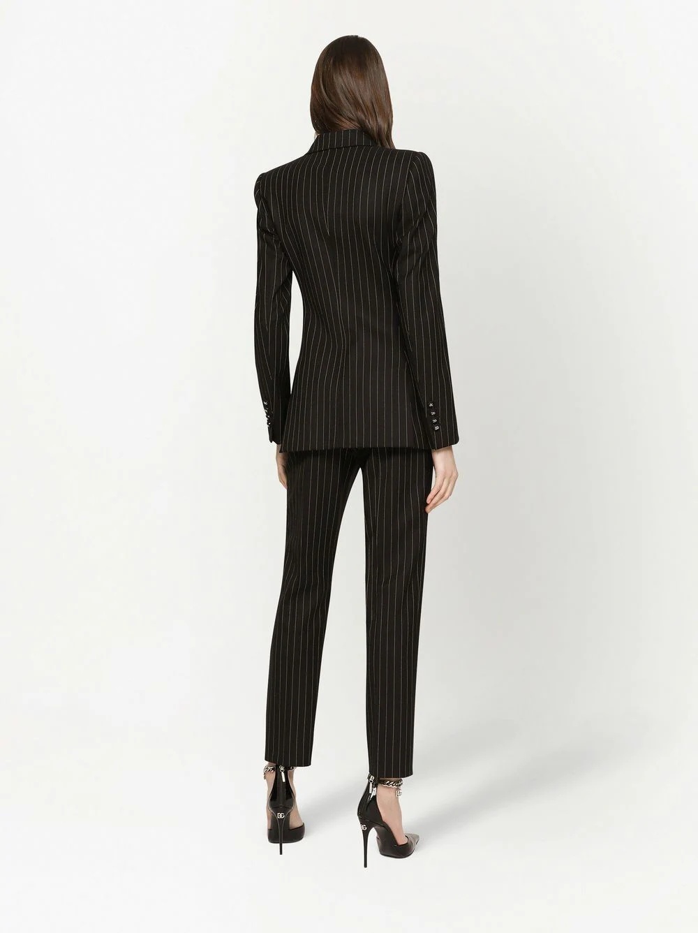 striped double-breasted blazer - 4