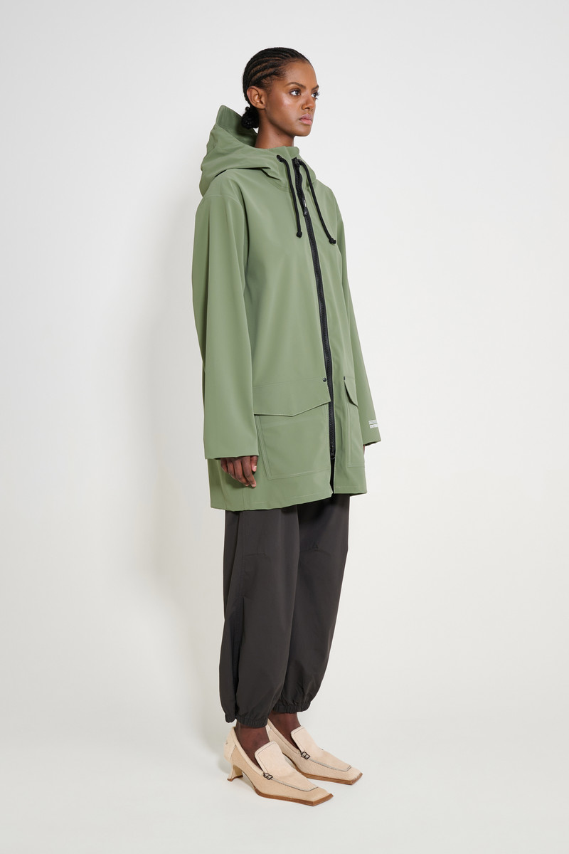 Stutterheim Stockholm Patch Raincoat Dry Green outlook