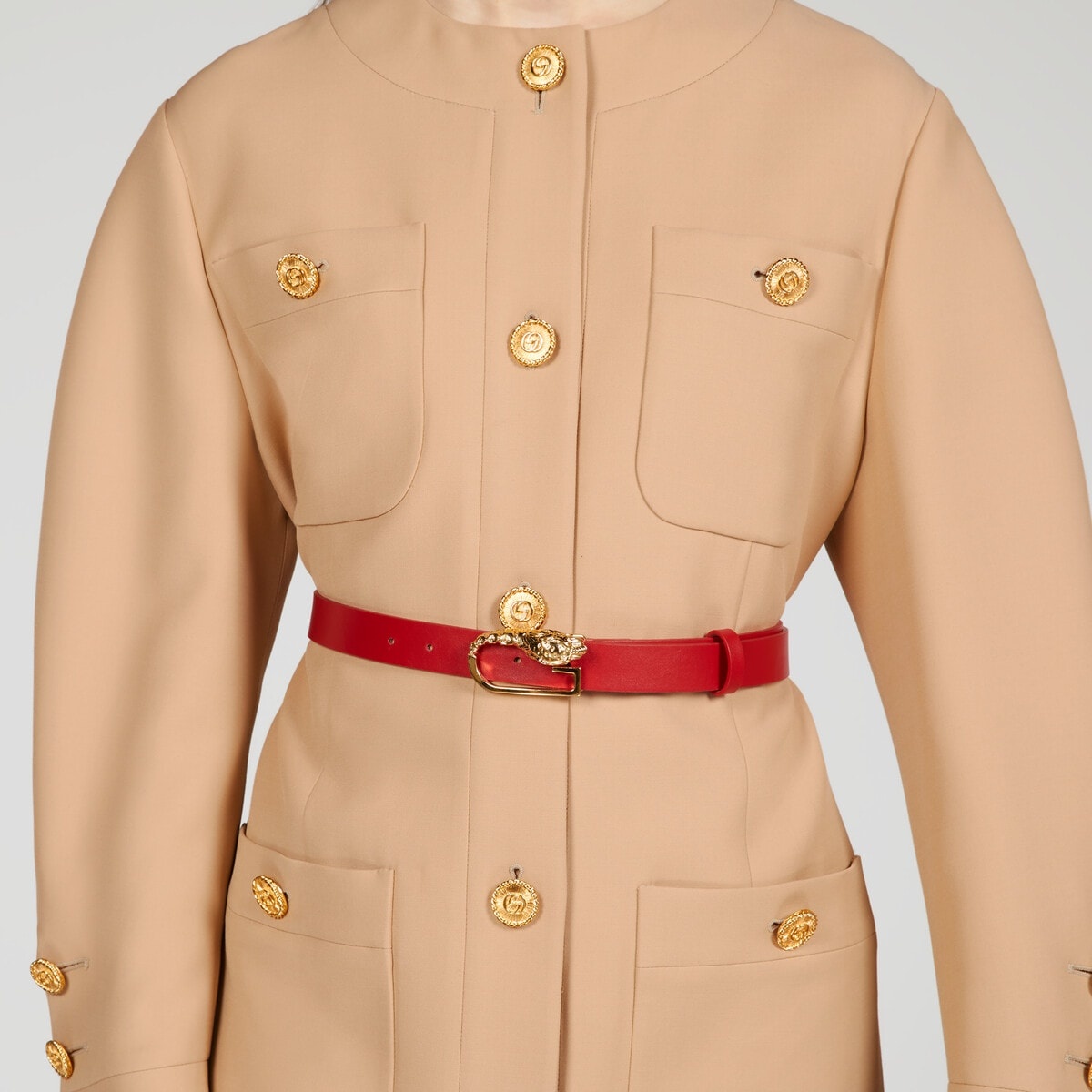 Belted crêpe wool-silk jacket - 4