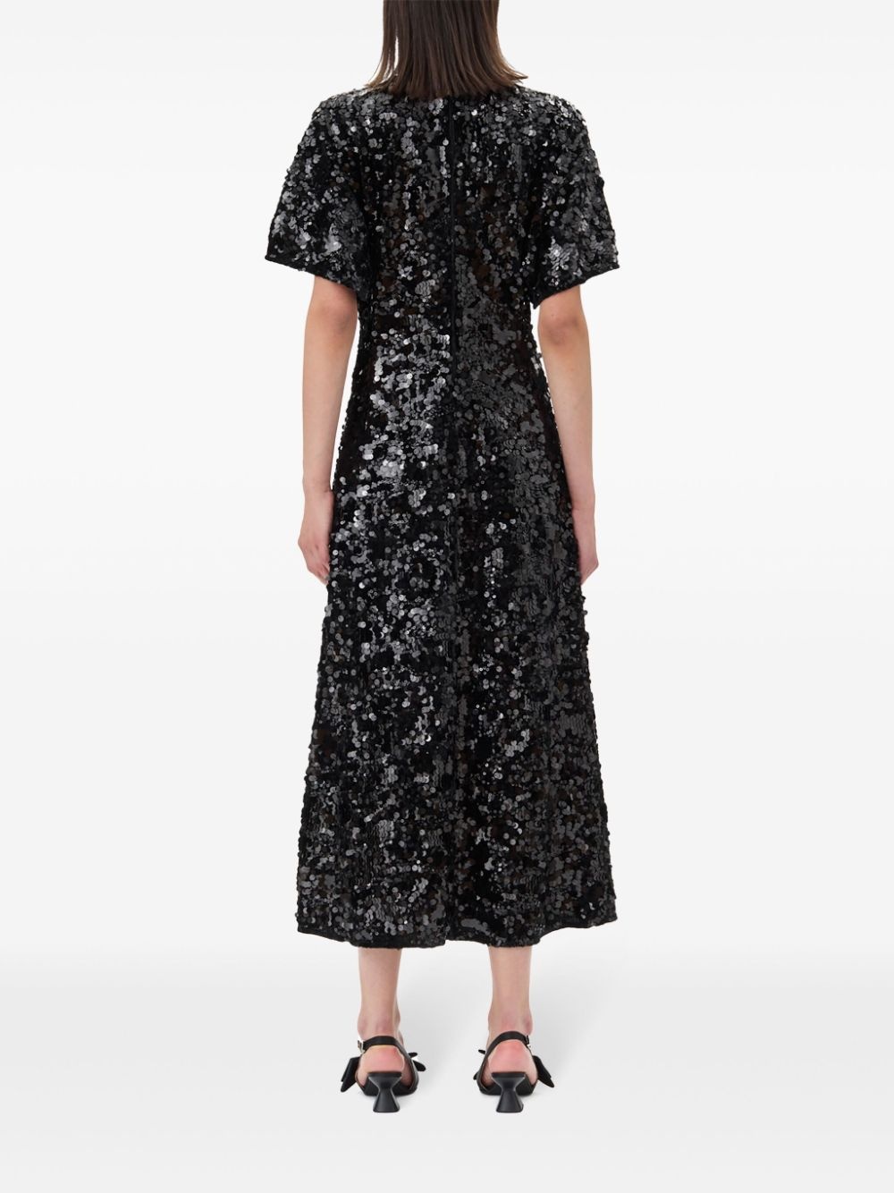 sequinned velvet dress - 4