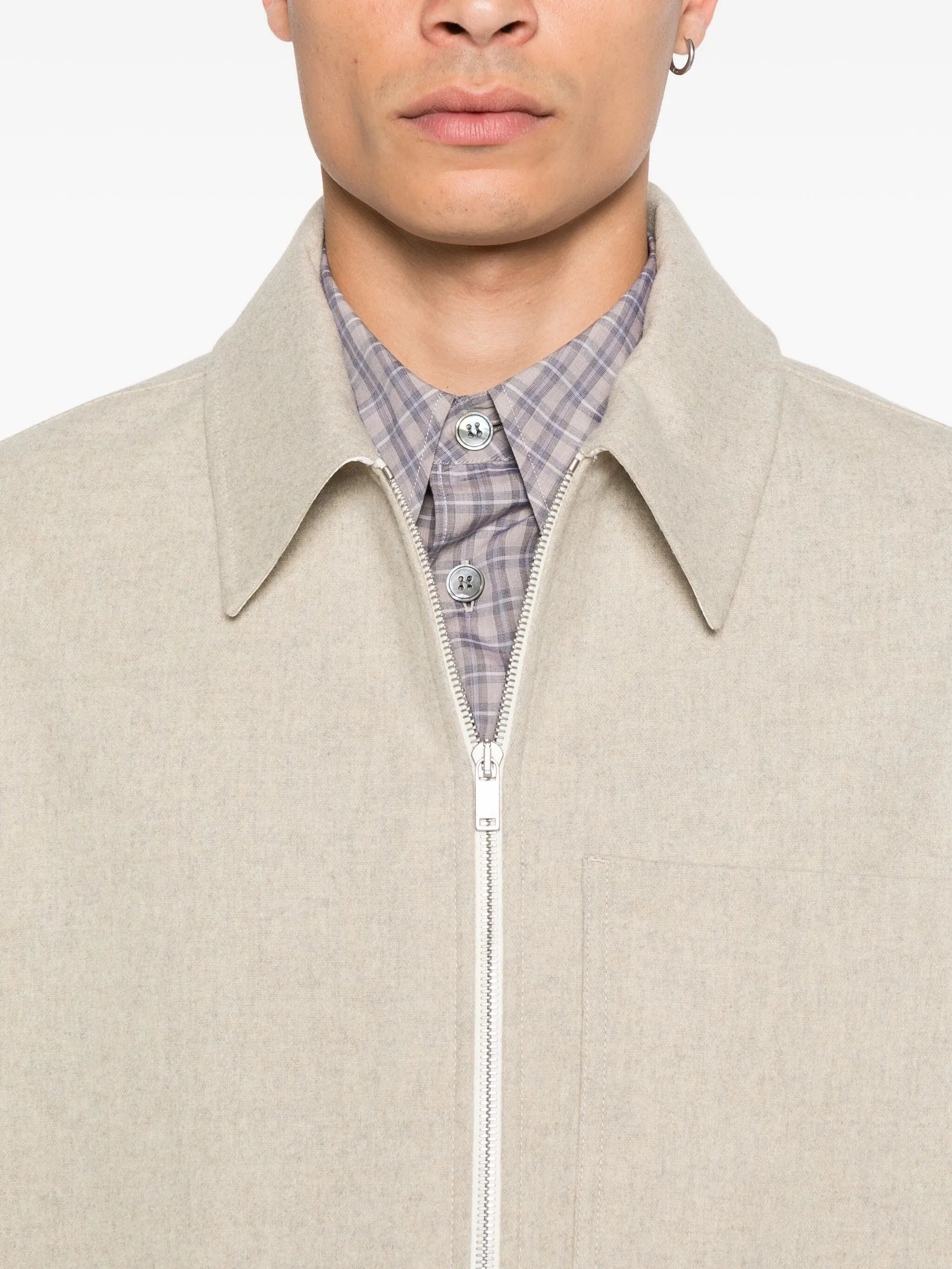 flannel wool polo shirt - 5